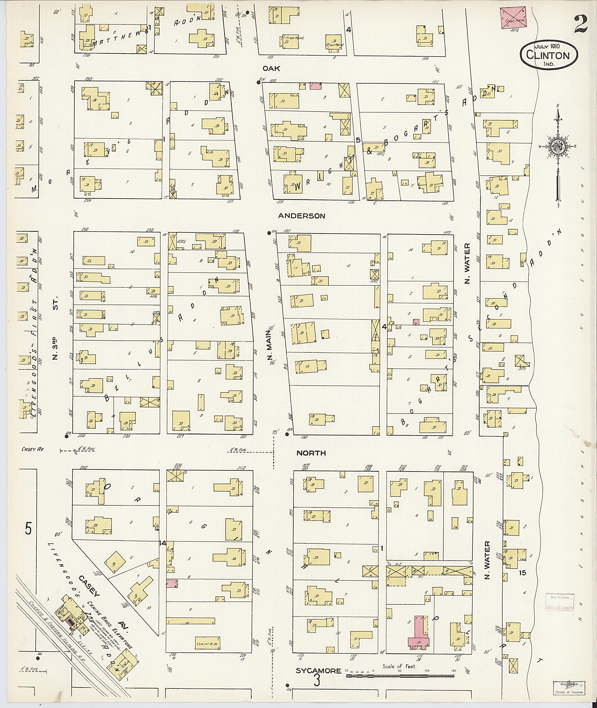 This old map of Clinton, Vermillion County, Indiana was created by Sanborn Map Company in 1910