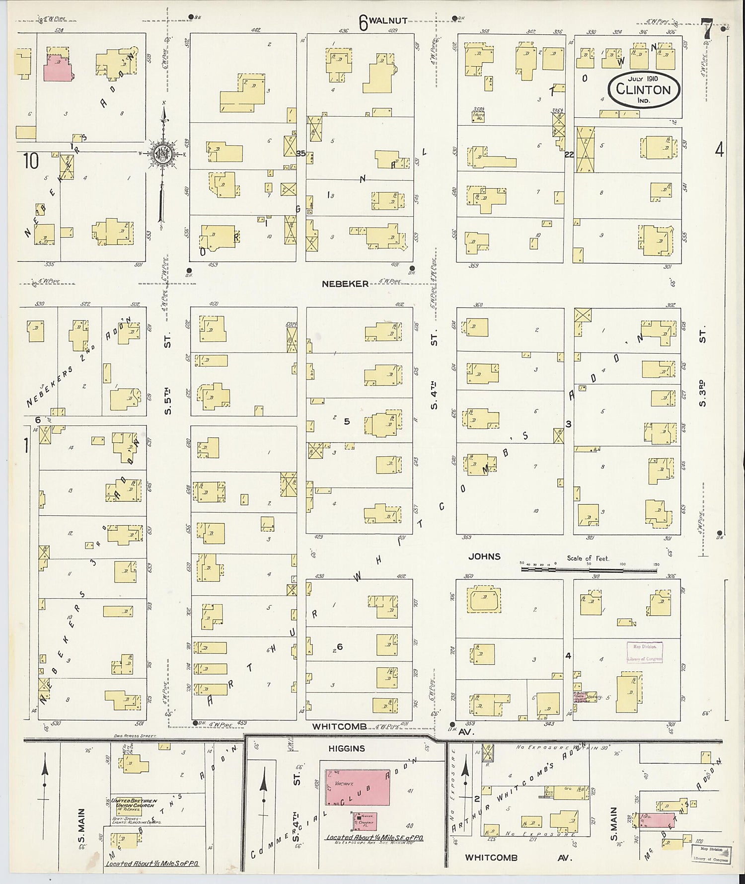 This old map of Clinton, Vermillion County, Indiana was created by Sanborn Map Company in 1910