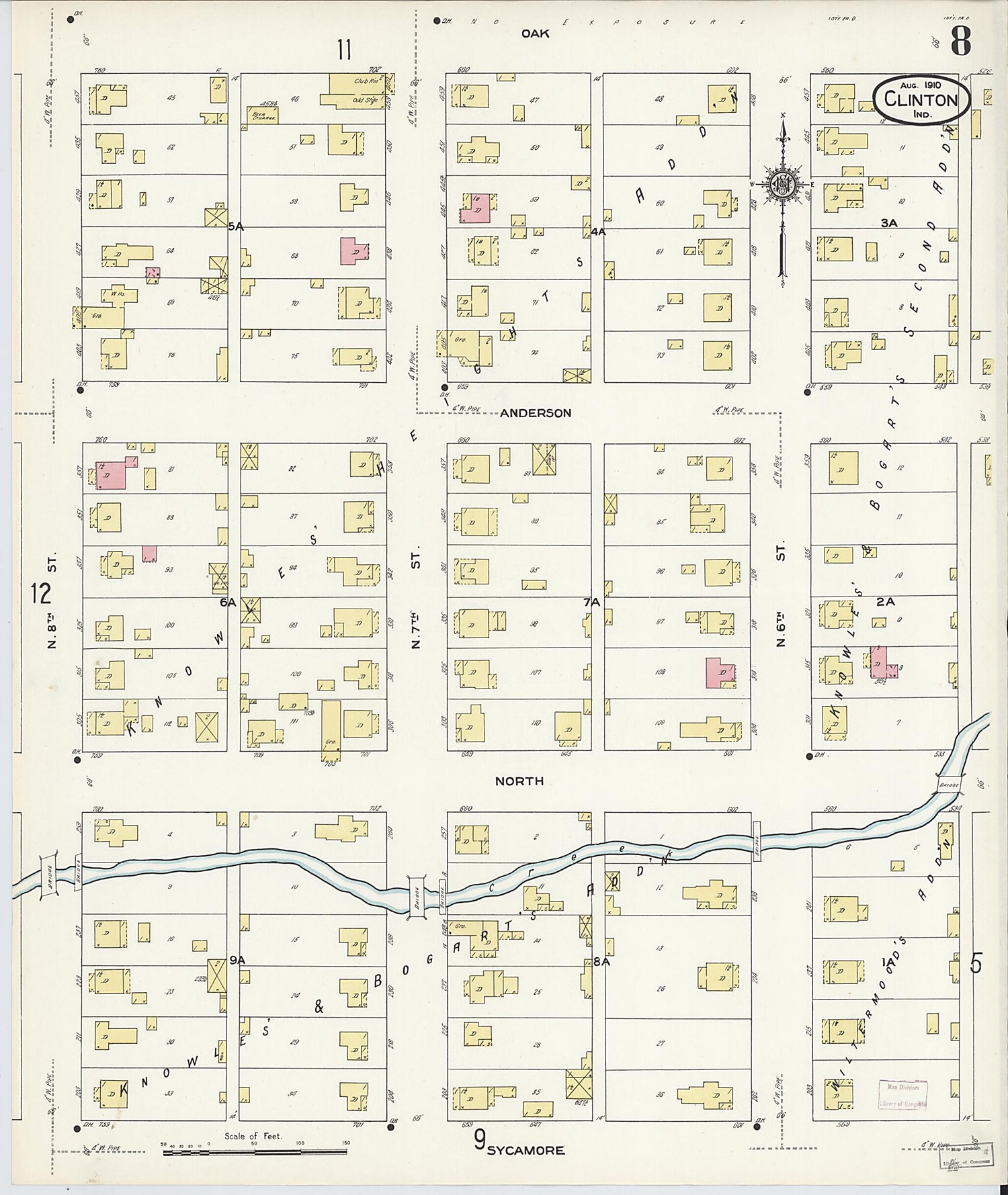 This old map of Clinton, Vermillion County, Indiana was created by Sanborn Map Company in 1910