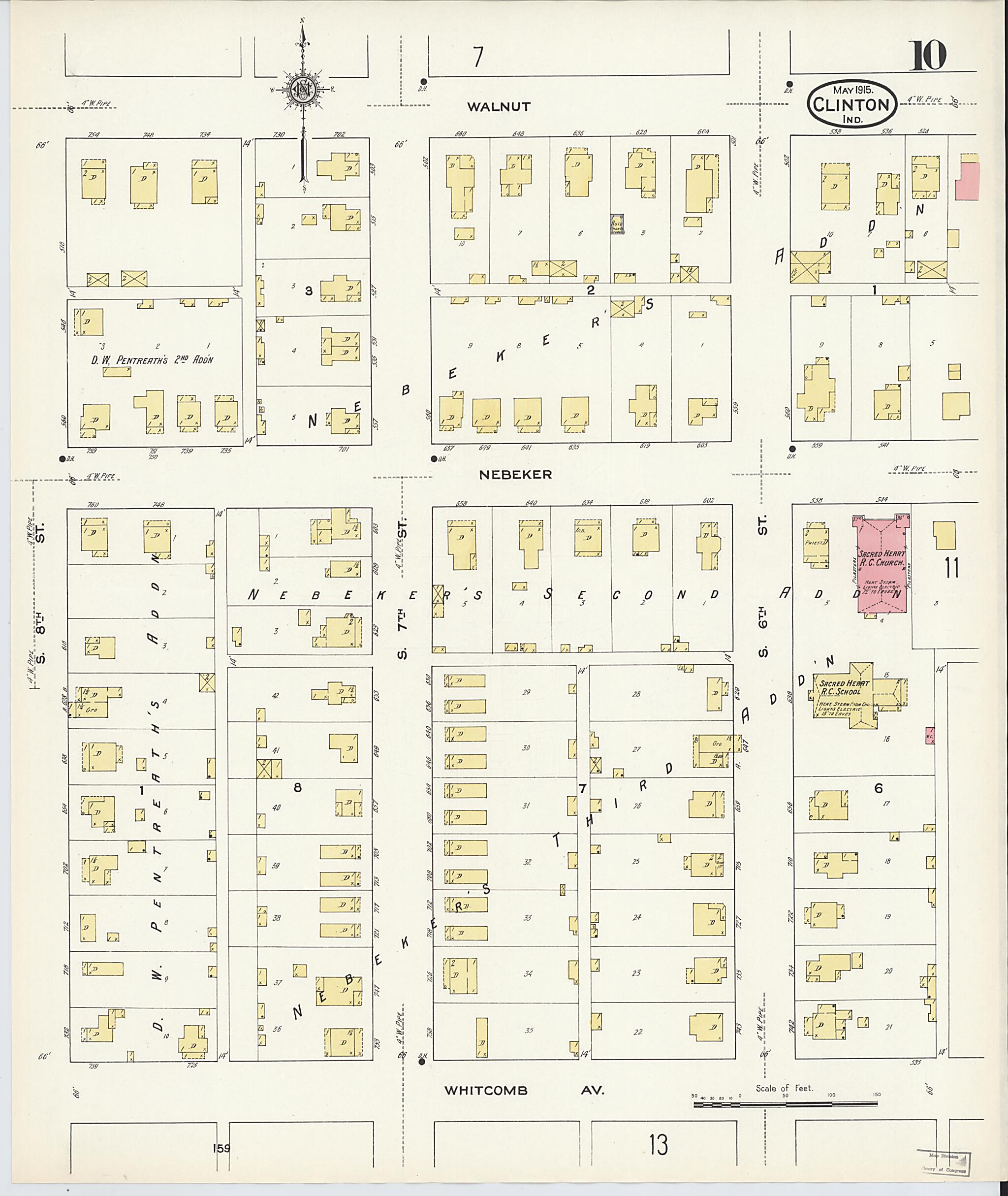 This old map of Clinton, Vermillion County, Indiana was created by Sanborn Map Company in 1915