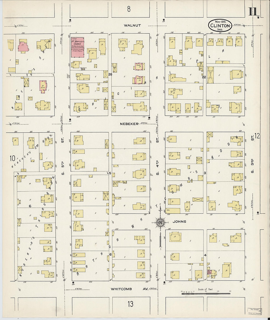 This old map of Clinton, Vermillion County, Indiana was created by Sanborn Map Company in 1915