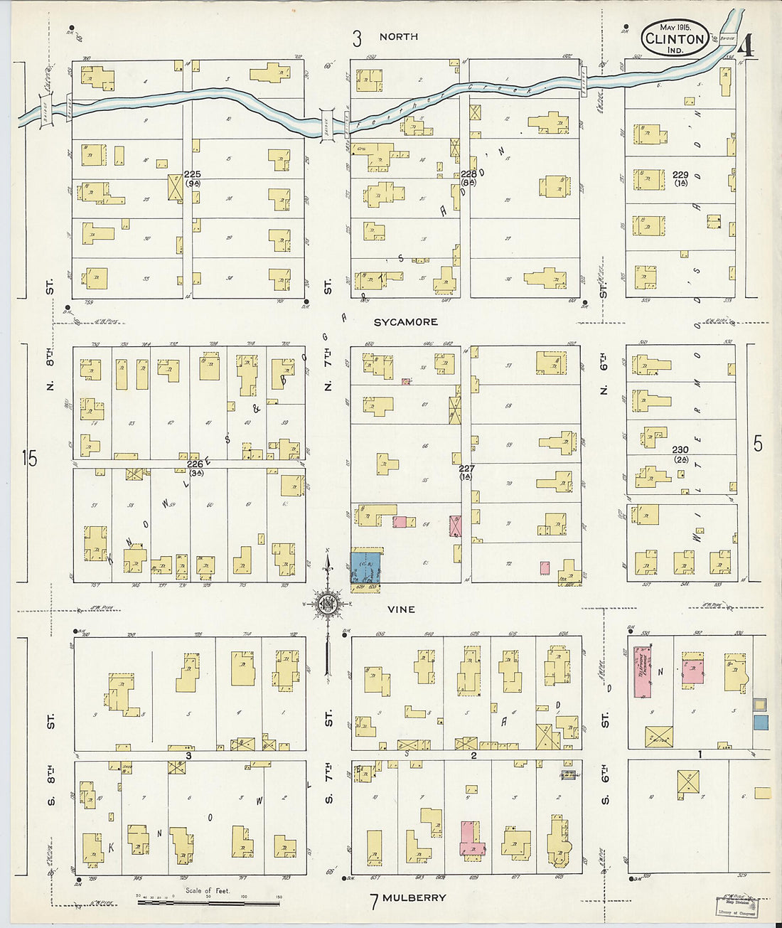 This old map of Clinton, Vermillion County, Indiana was created by Sanborn Map Company in 1915