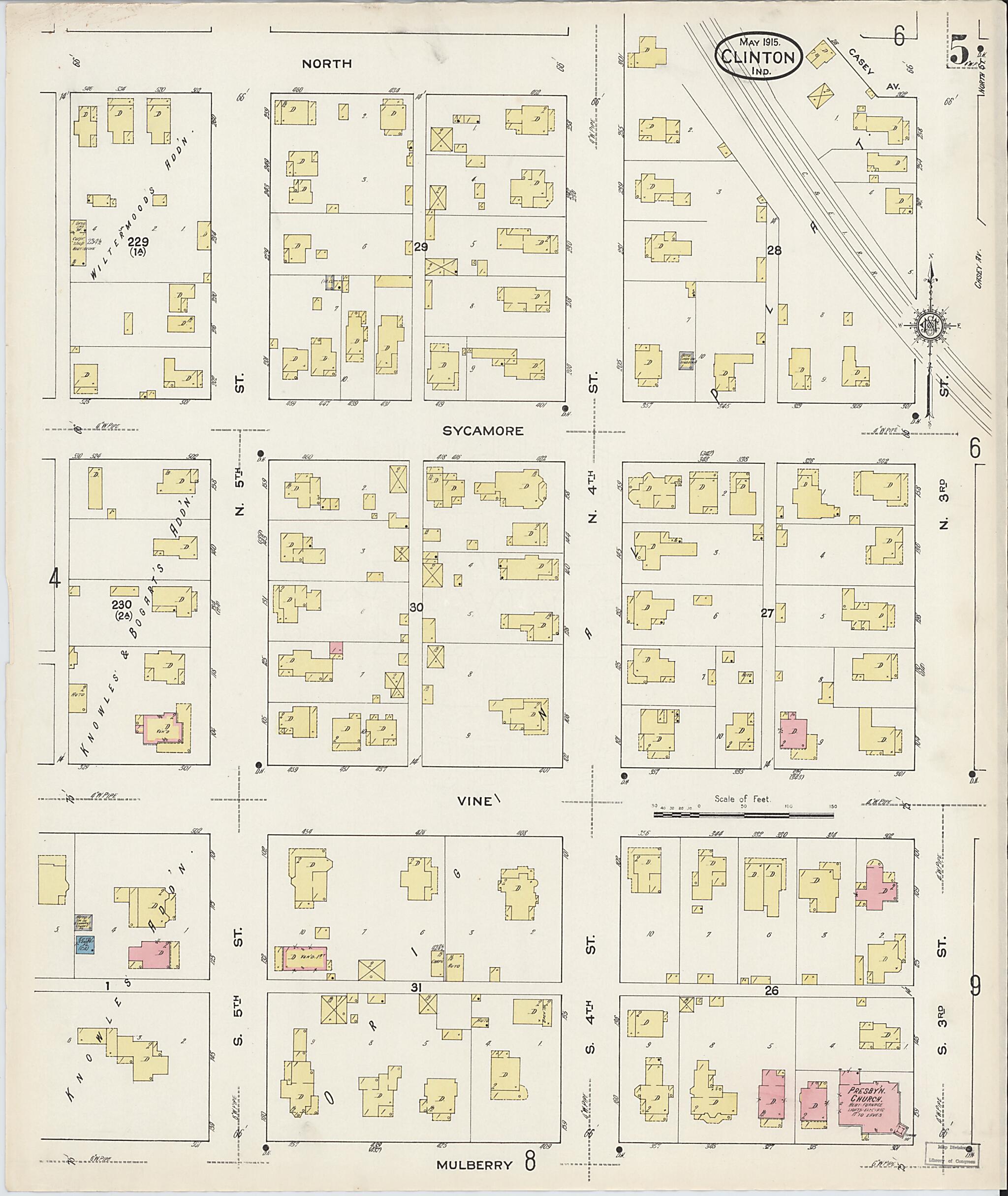 This old map of Clinton, Vermillion County, Indiana was created by Sanborn Map Company in 1915