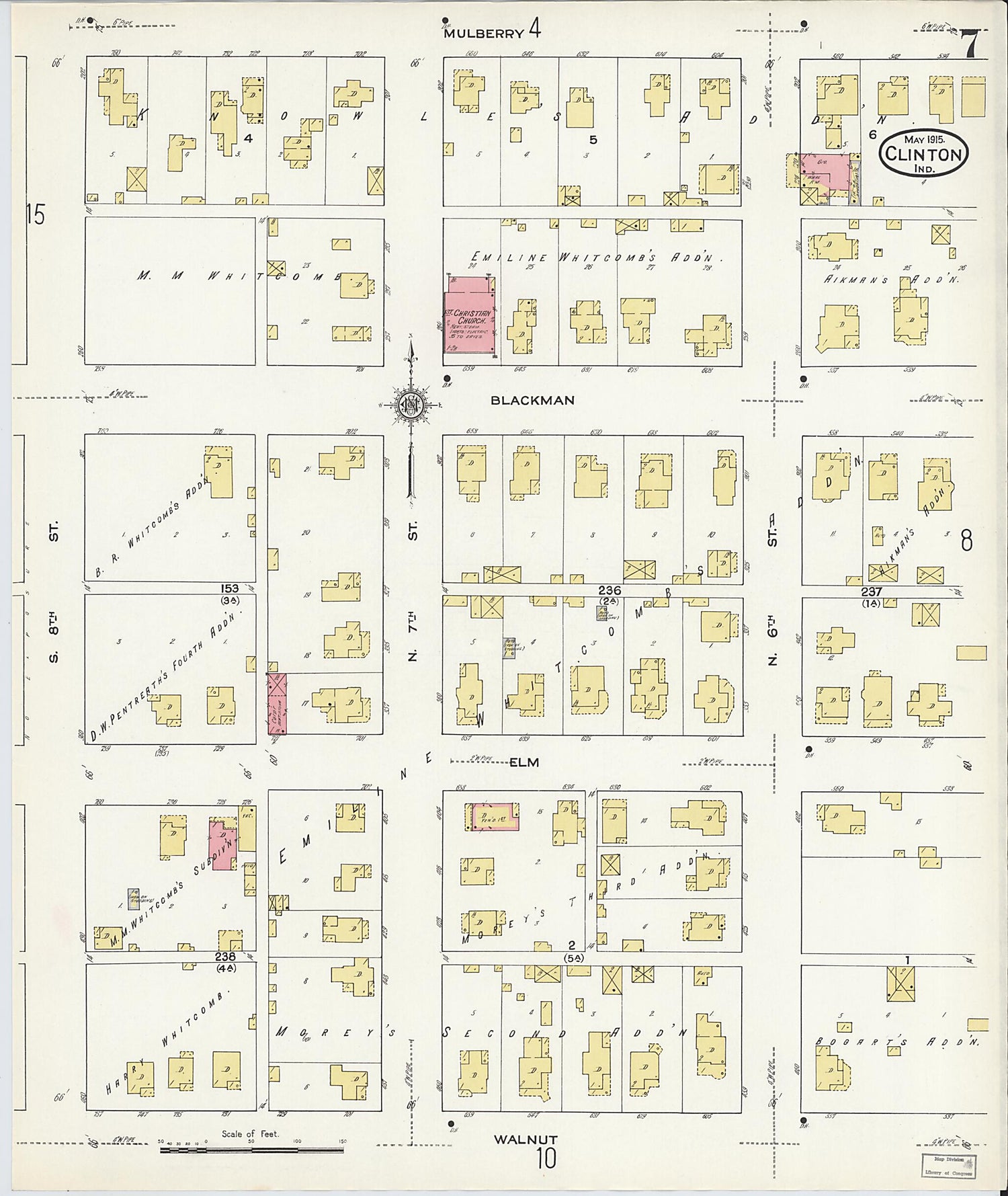 This old map of Clinton, Vermillion County, Indiana was created by Sanborn Map Company in 1915