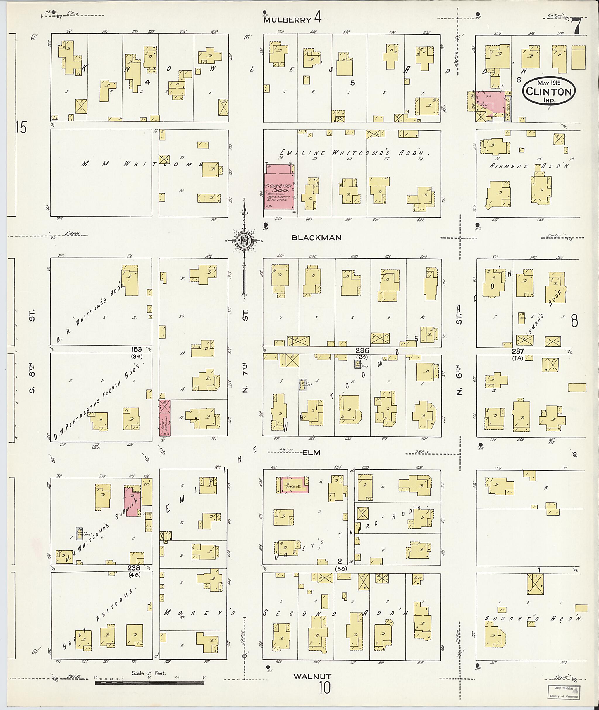 This old map of Clinton, Vermillion County, Indiana was created by Sanborn Map Company in 1915