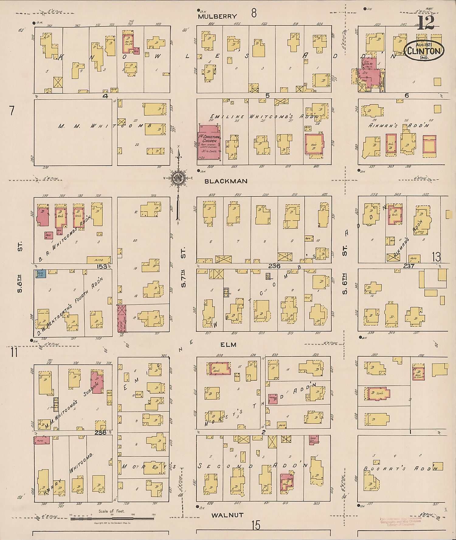 This old map of Clinton, Vermillion County, Indiana was created by Sanborn Map Company in 1921