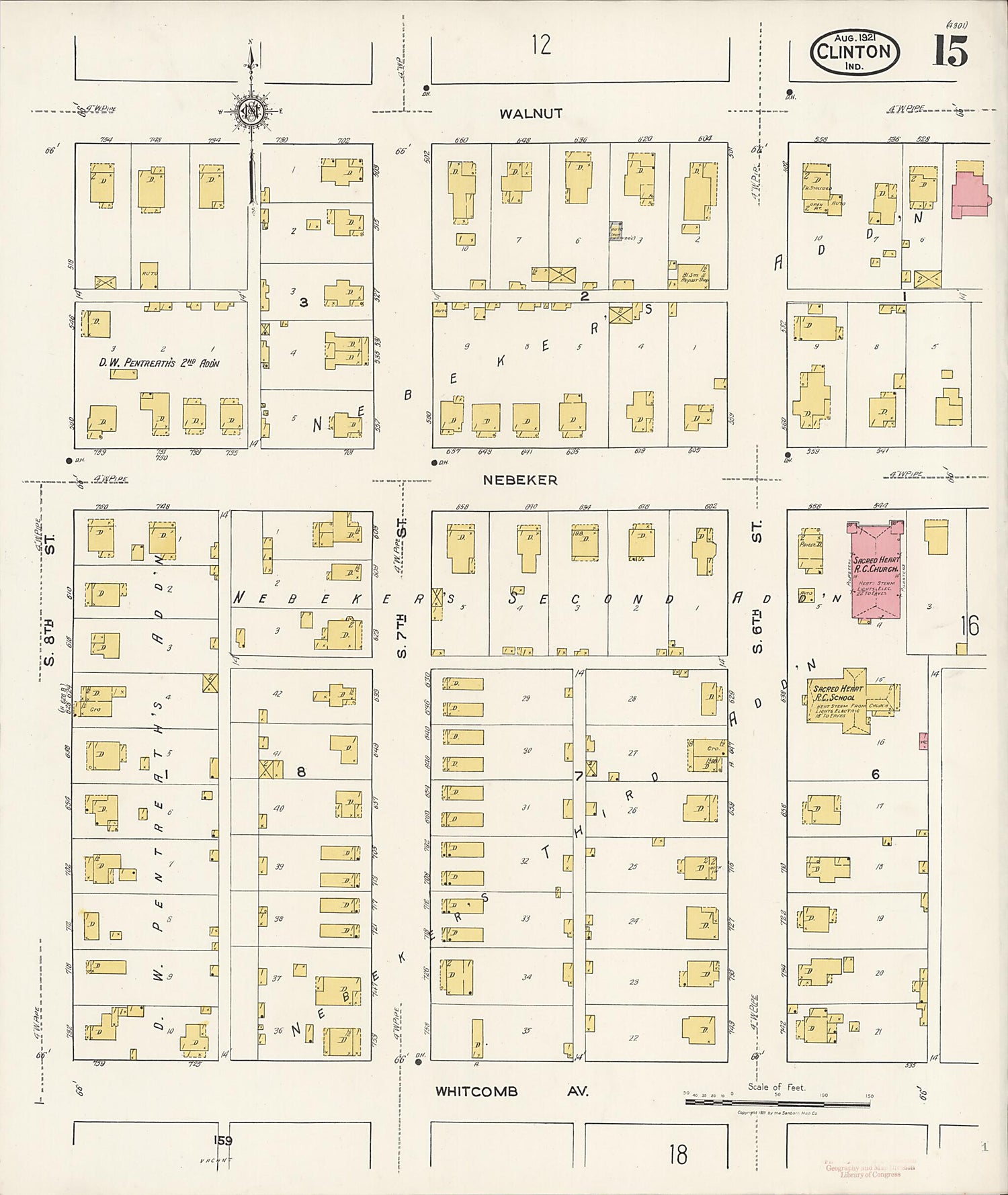 This old map of Clinton, Vermillion County, Indiana was created by Sanborn Map Company in 1921