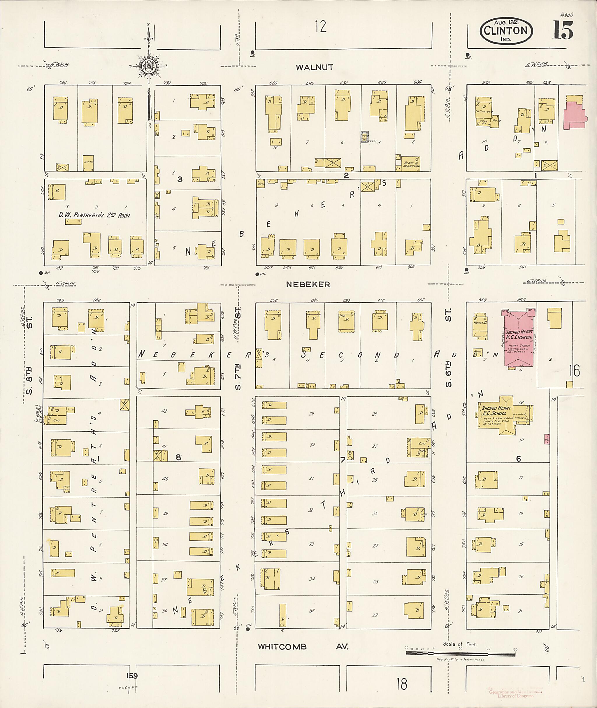 This old map of Clinton, Vermillion County, Indiana was created by Sanborn Map Company in 1921