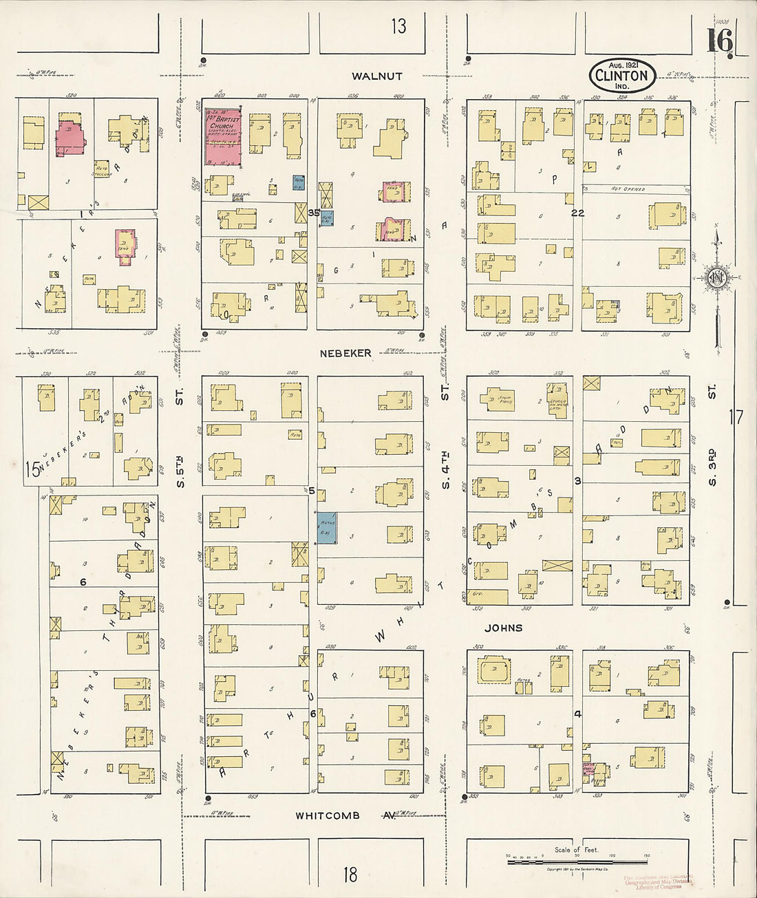 This old map of Clinton, Vermillion County, Indiana was created by Sanborn Map Company in 1921