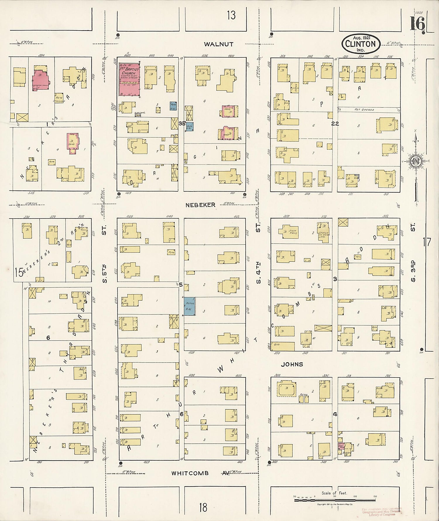 This old map of Clinton, Vermillion County, Indiana was created by Sanborn Map Company in 1921