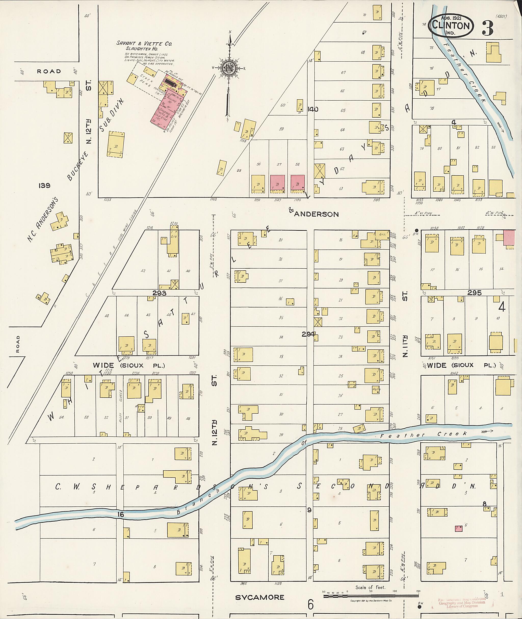 This old map of Clinton, Vermillion County, Indiana was created by Sanborn Map Company in 1921