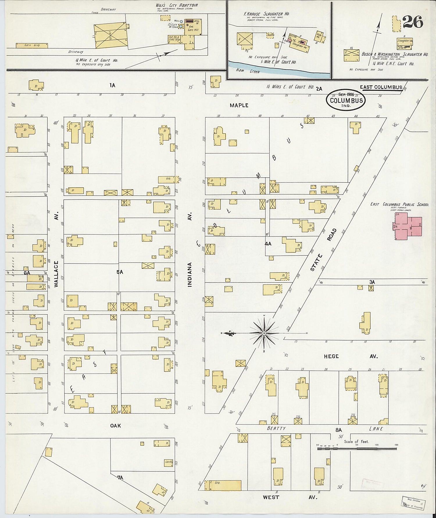 Columbus, Bartholomew County, Indiana 1906 (Sheet 26 of 26) by Relic Map Company