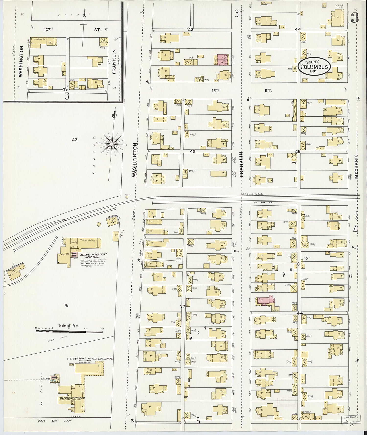 Columbus, Bartholomew County, Indiana 1906 (Sheet 3 of 26) by Relic Map Company