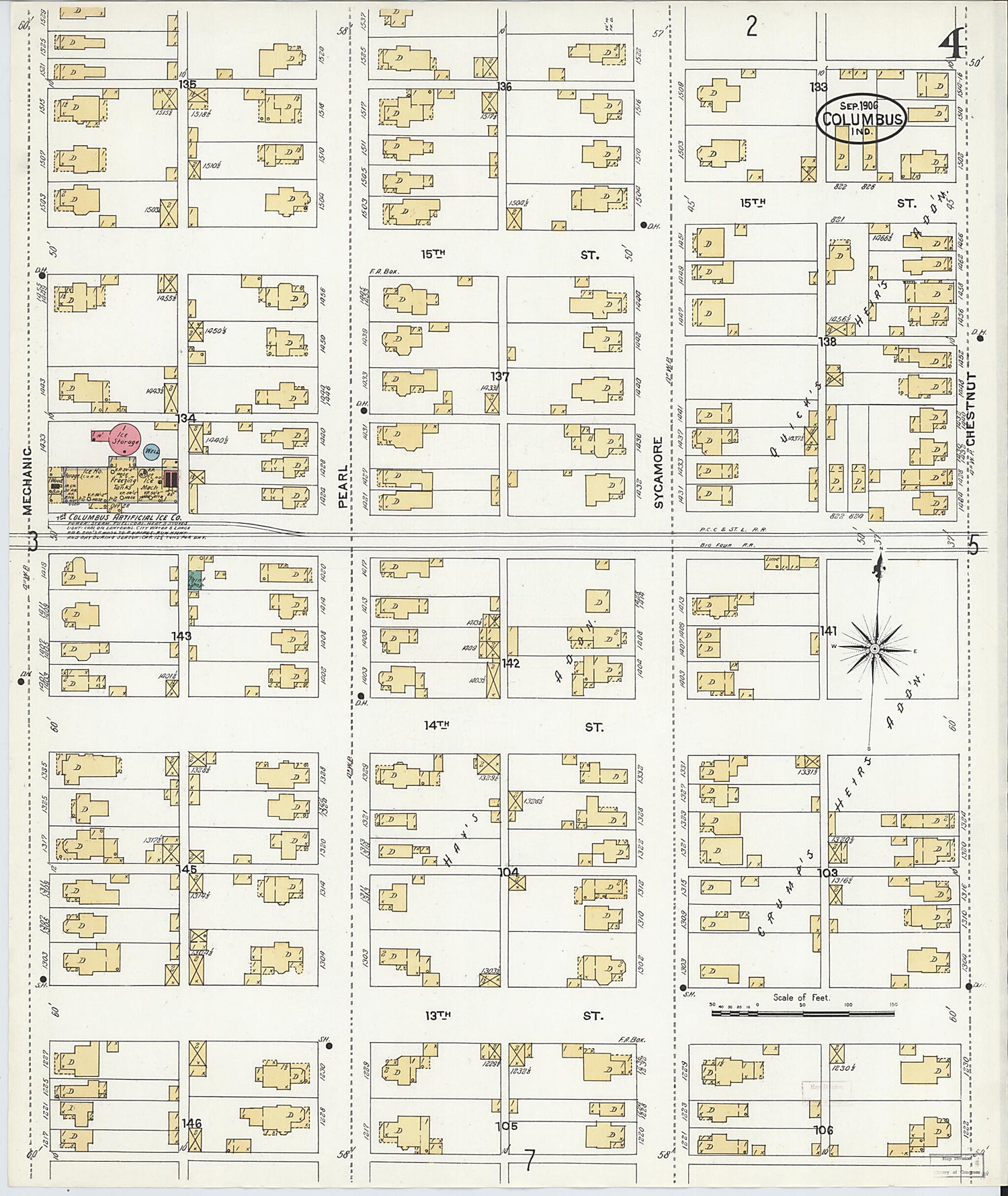 Columbus, Bartholomew County, Indiana 1906 (Sheet 4 of 26) by Relic Map Company