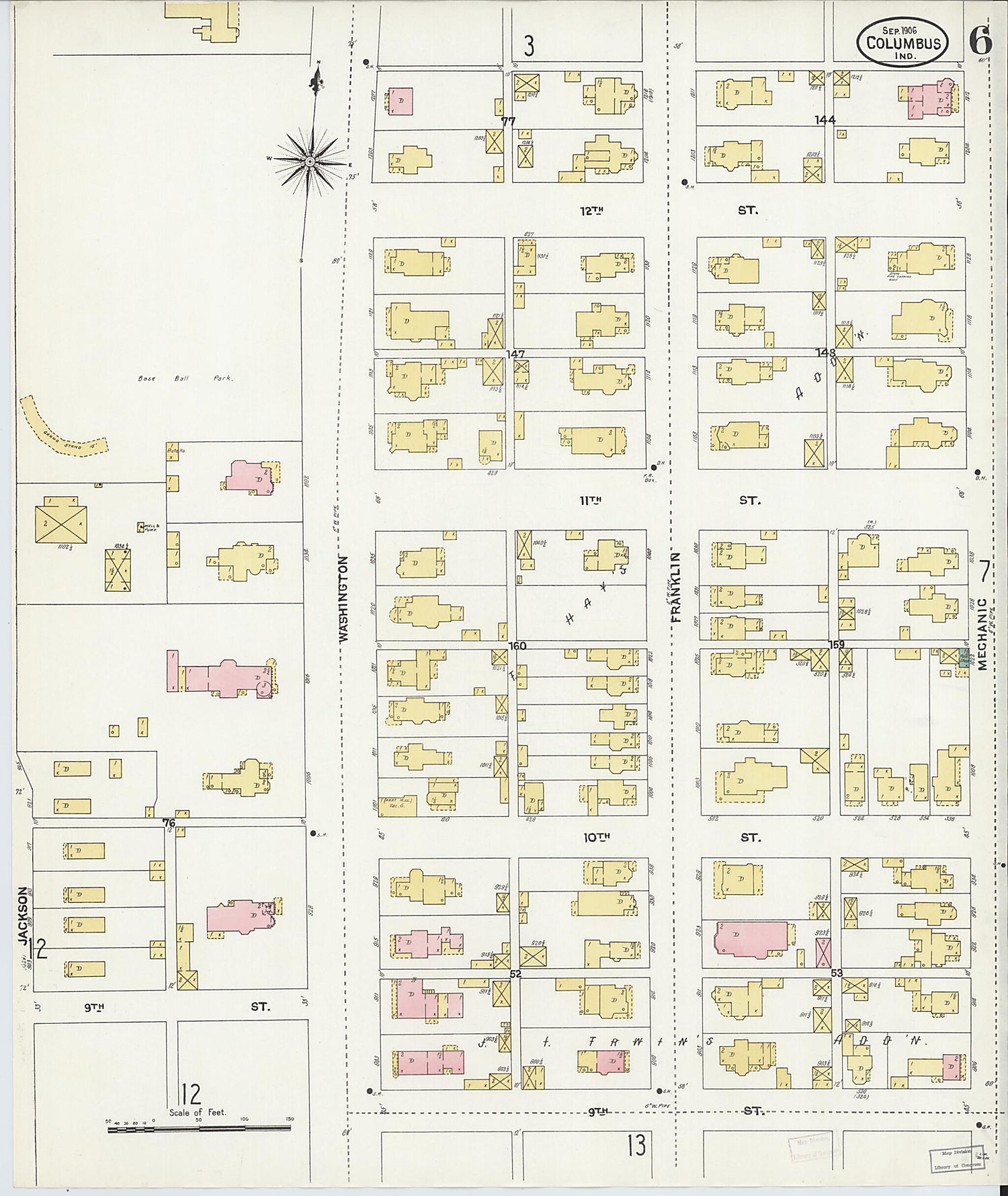 Columbus, Bartholomew County, Indiana 1906 (Sheet 6 of 26) by Relic Map Company