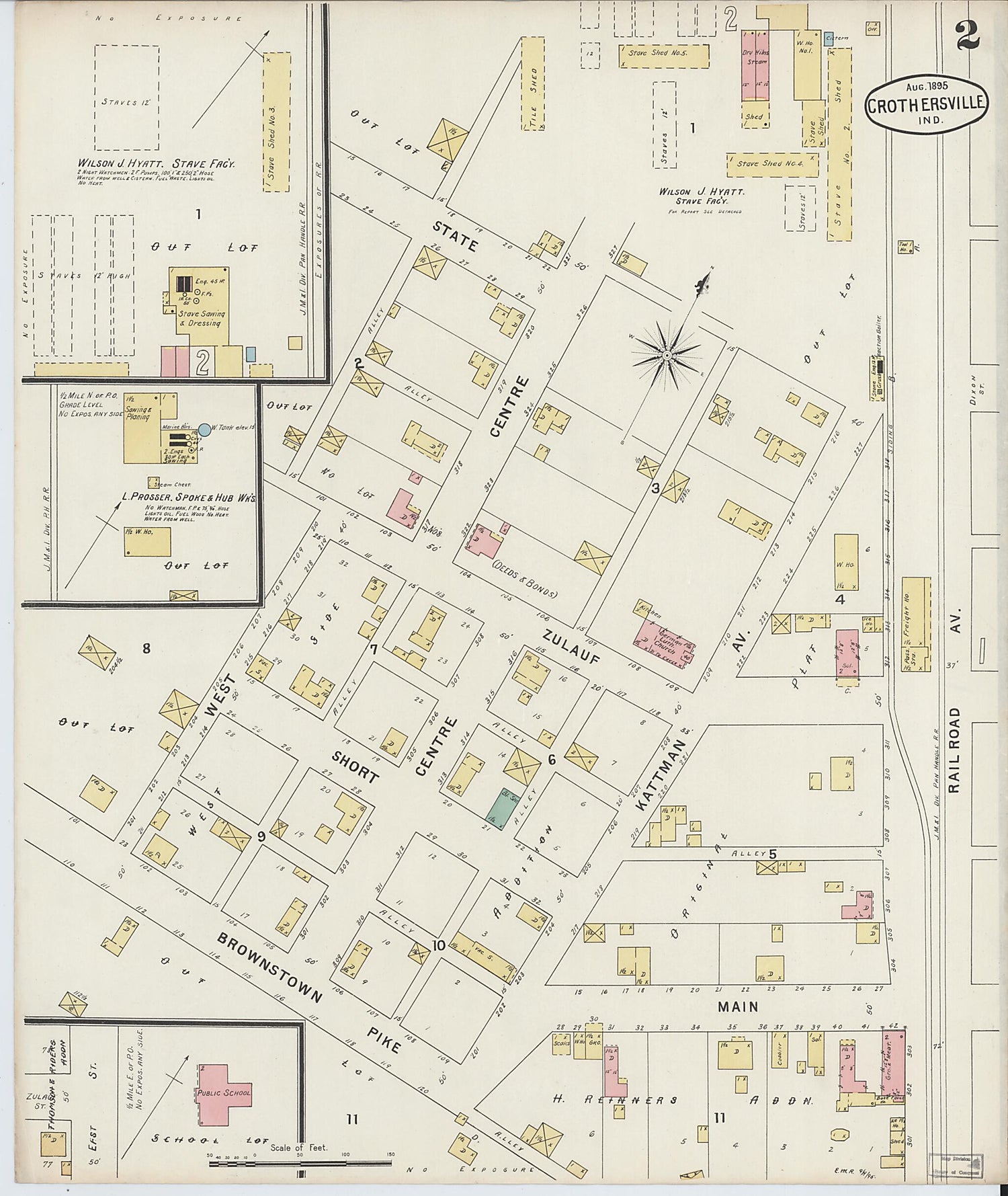 This old map of Crothersville, Jackson County, Indiana was created by Sanborn Map Company in 1895