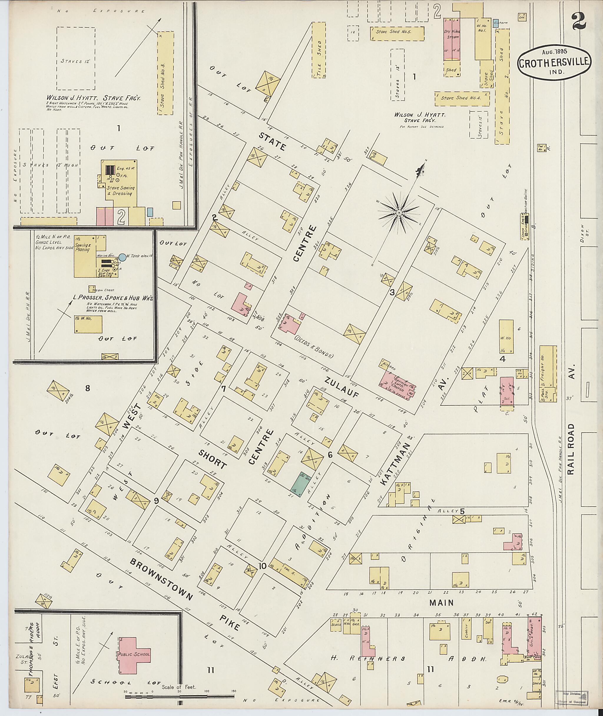 This old map of Crothersville, Jackson County, Indiana was created by Sanborn Map Company in 1895