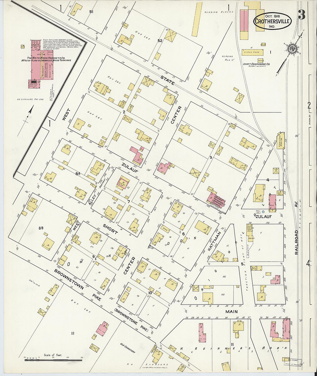 This old map of Crothersville, Jackson County, Indiana was created by Sanborn Map Company in 1916