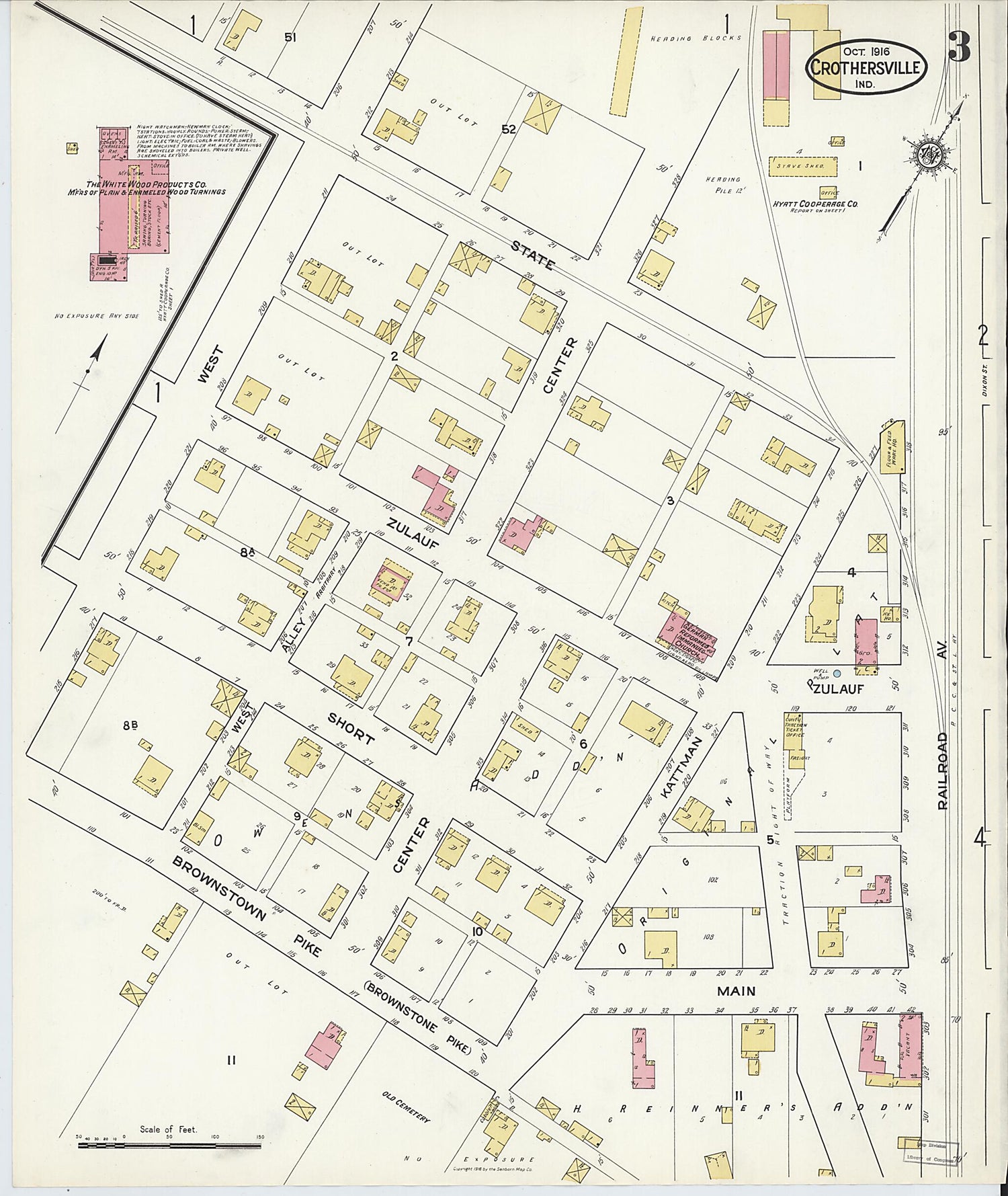 This old map of Crothersville, Jackson County, Indiana was created by Sanborn Map Company in 1916