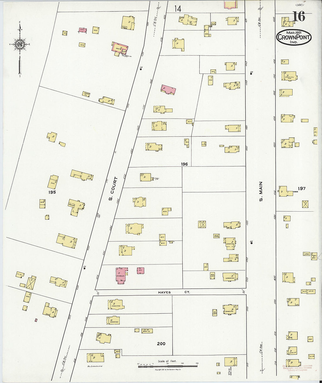 This old map of Crown Point, Lake County, Indiana was created by Sanborn Map Company in 1921