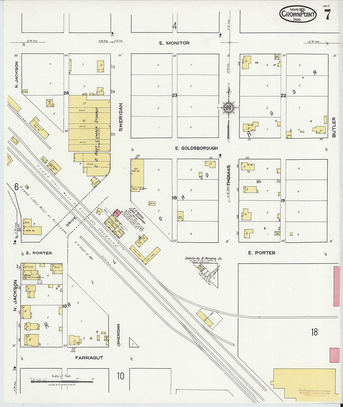 This old map of Crown Point, Lake County, Indiana was created by Sanborn Map Company in 1921