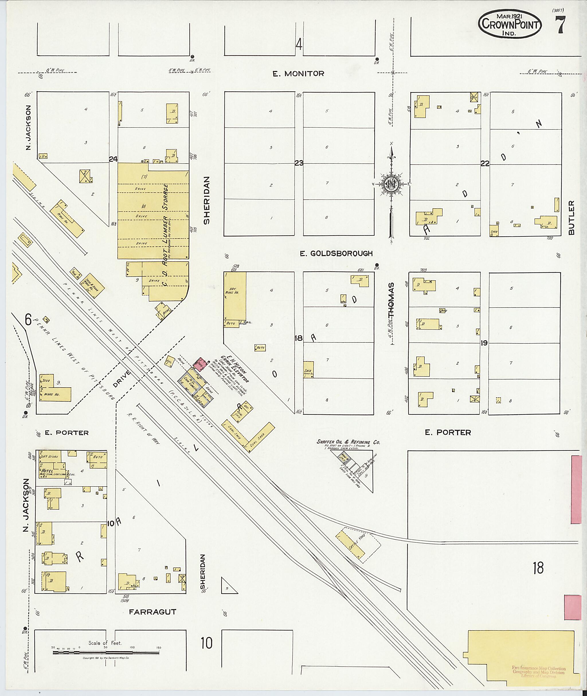 This old map of Crown Point, Lake County, Indiana was created by Sanborn Map Company in 1921