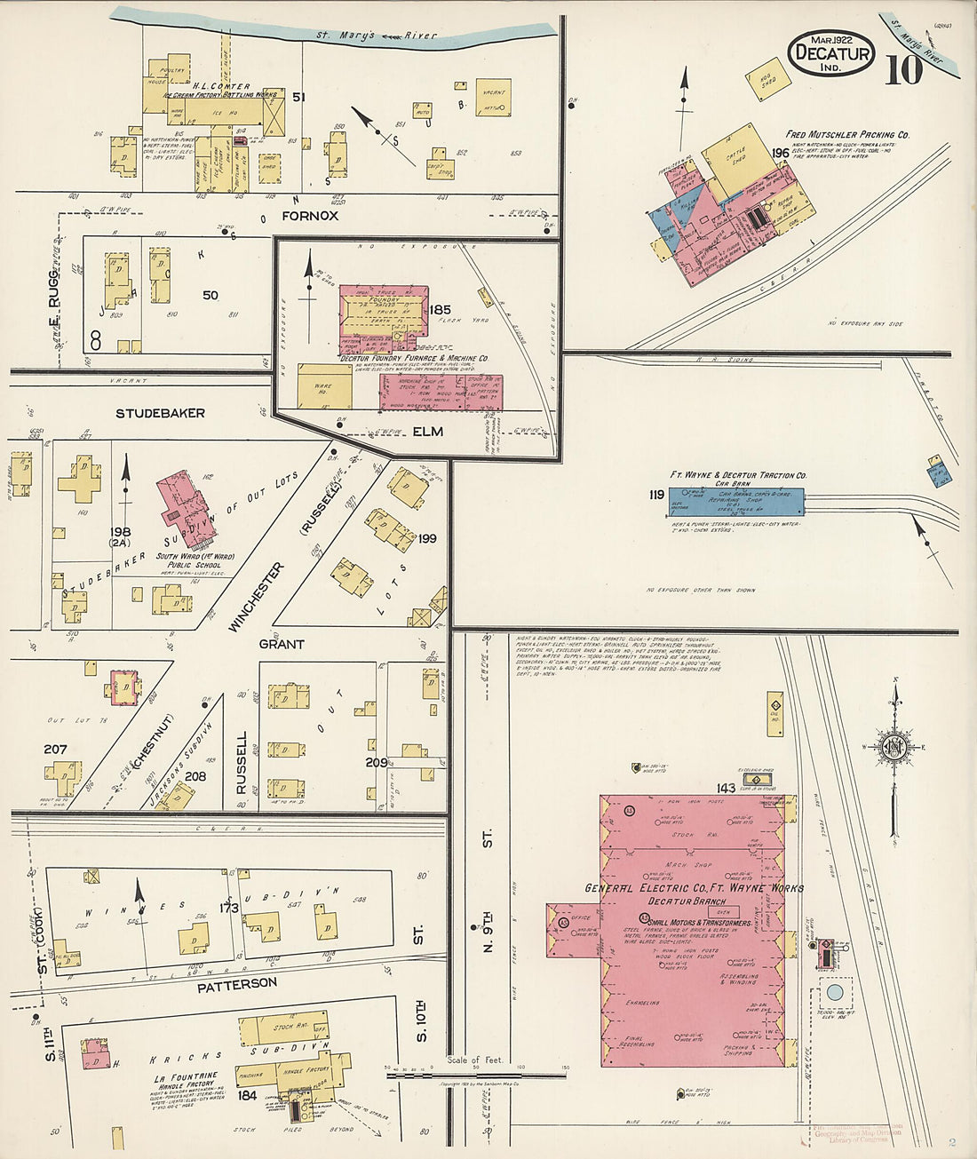 This old map of Decatur, Adams County, Indiana was created by Sanborn Map Company in 1922