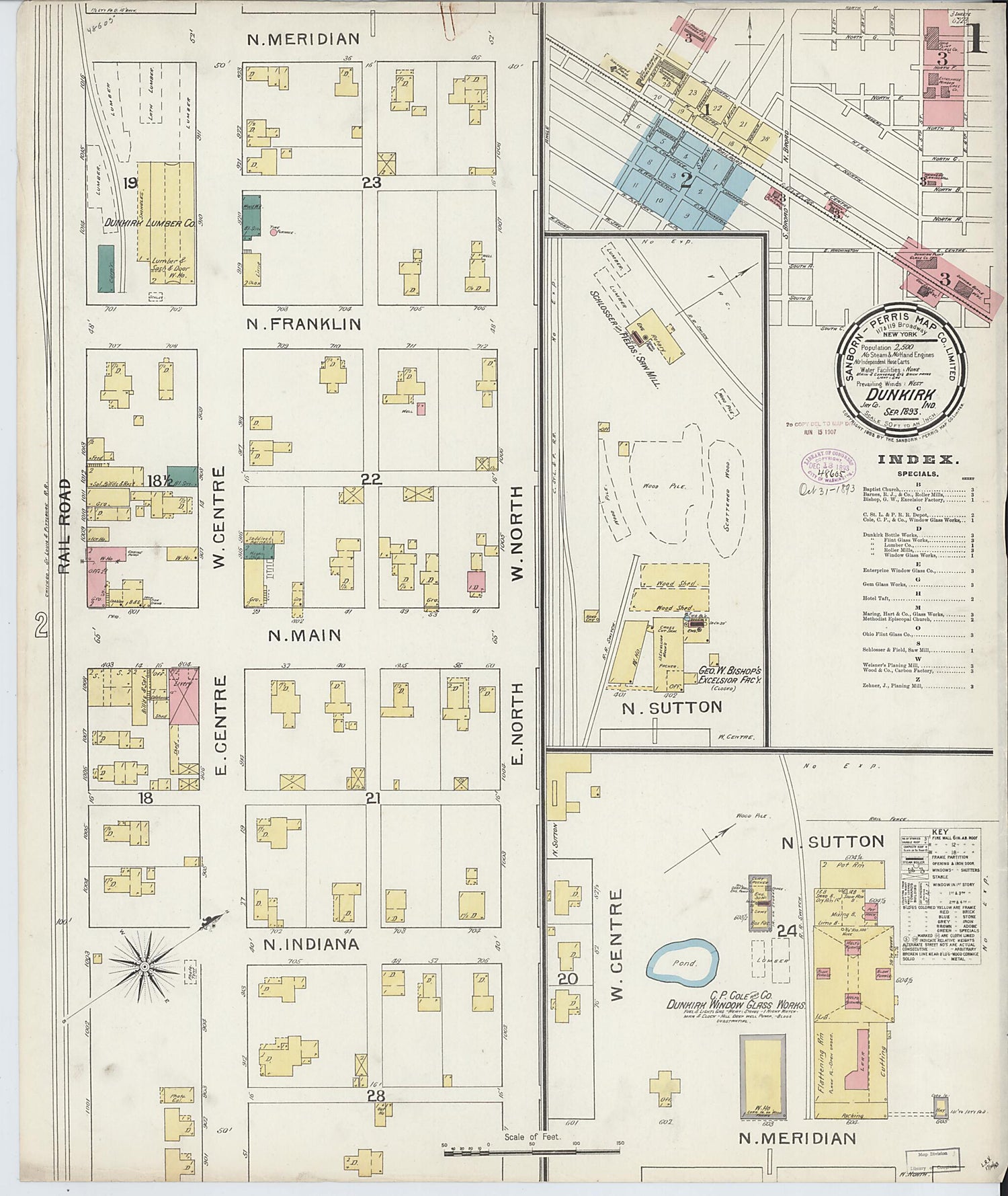 This old map of Jay, Indiana was created by Sanborn Map Company in 1893