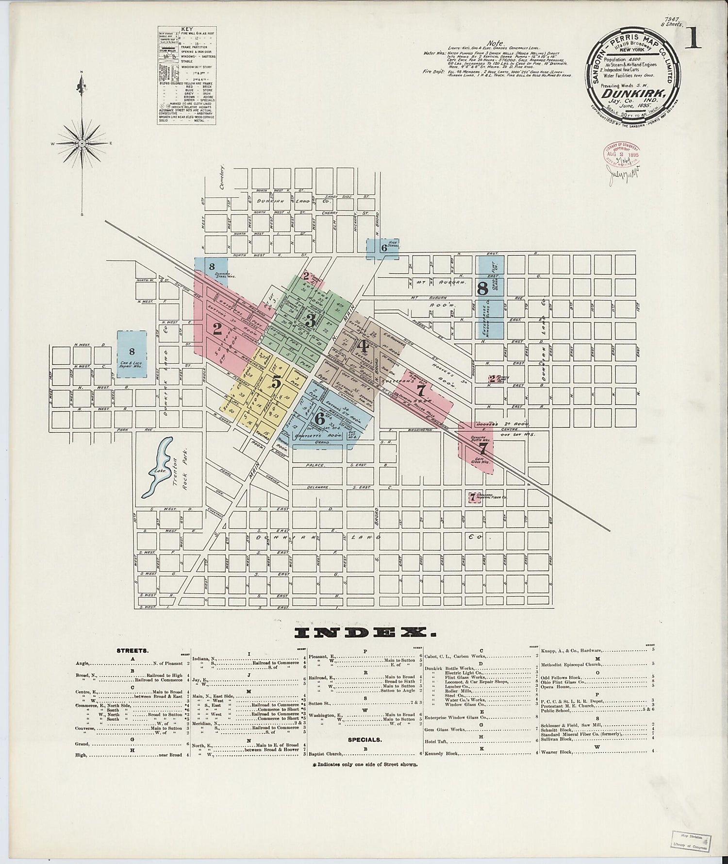 This old map of Jay, Indiana was created by Sanborn Map Company in 1895