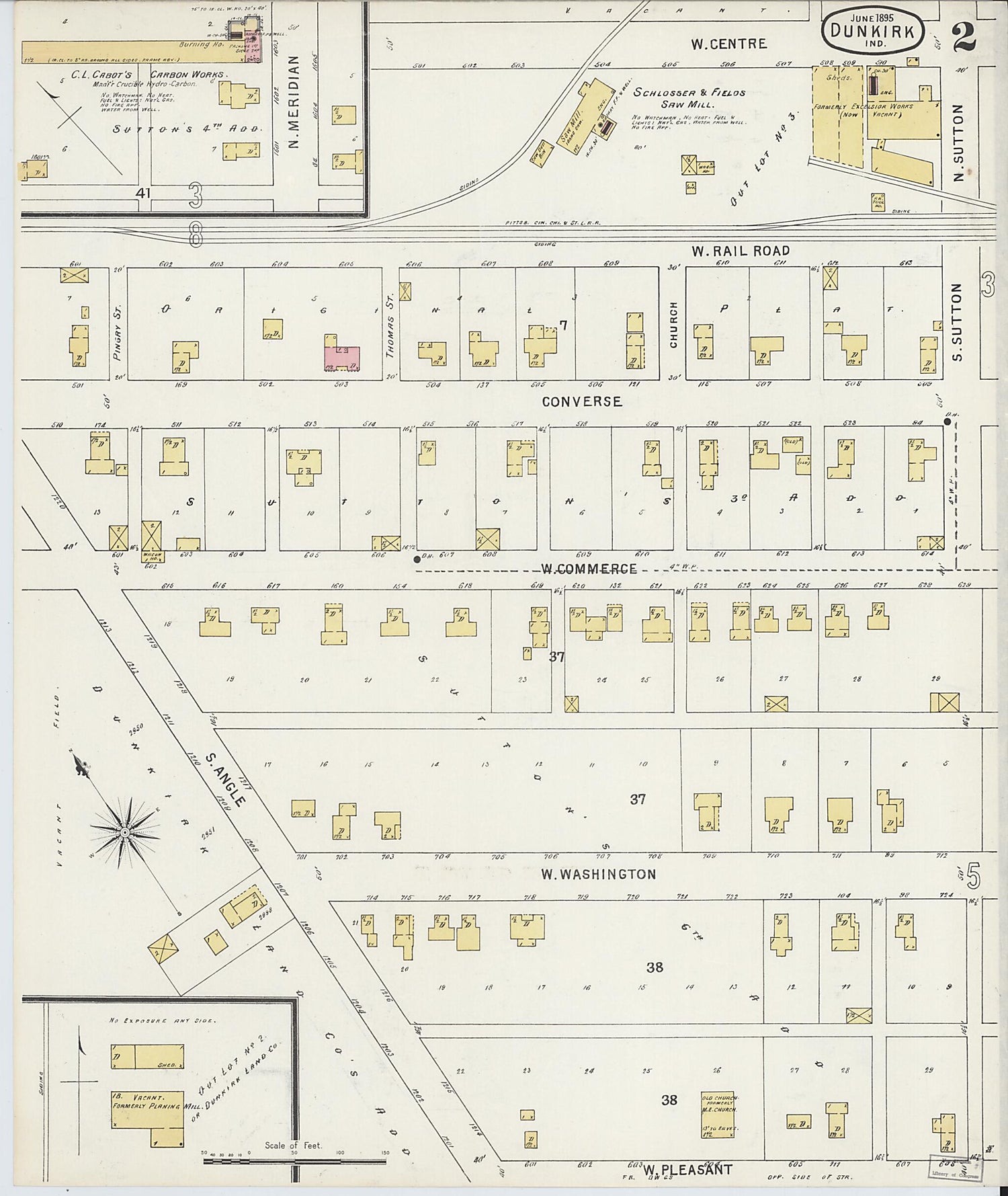 This old map of Jay, Indiana was created by Sanborn Map Company in 1895