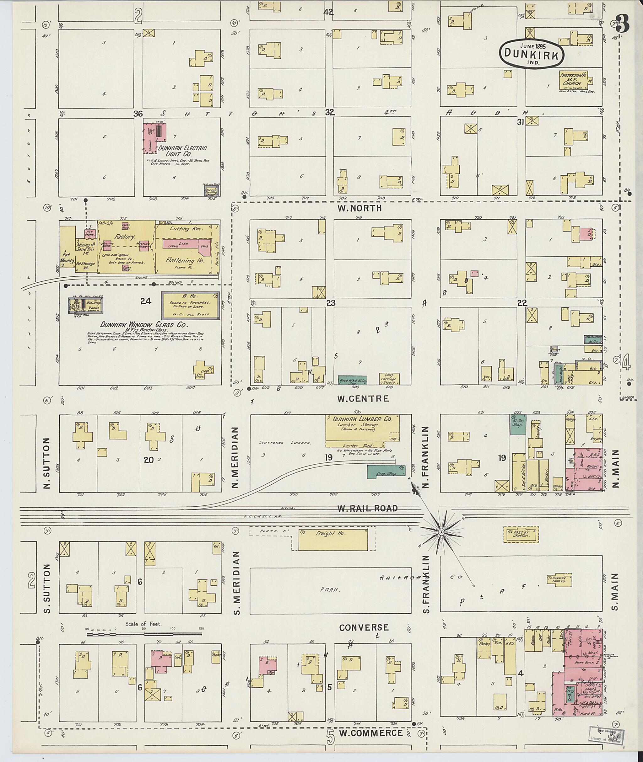 This old map of Jay, Indiana was created by Sanborn Map Company in 1895