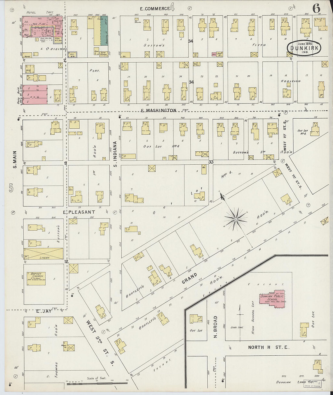 This old map of Jay, Indiana was created by Sanborn Map Company in 1895