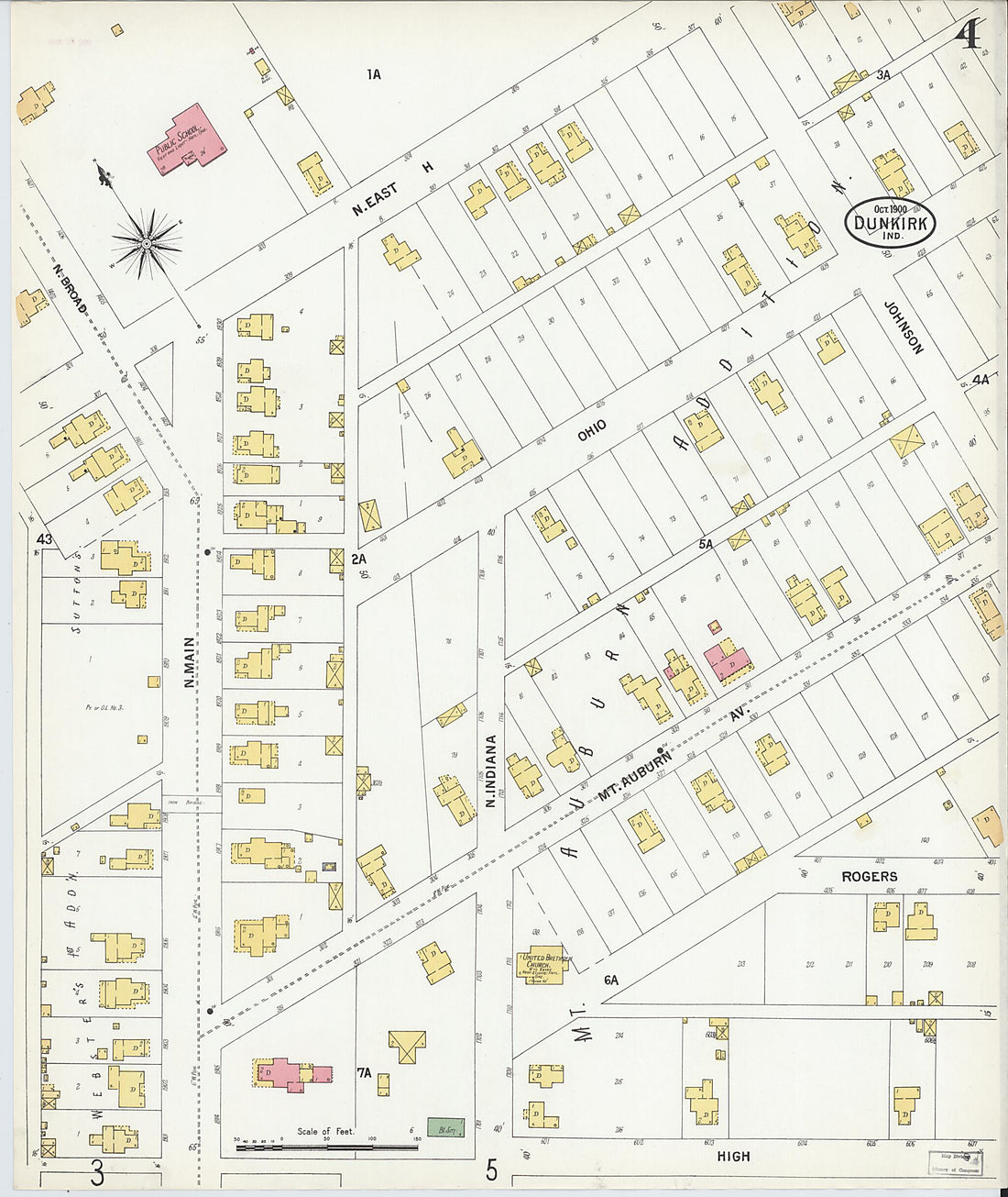 This old map of Jay, Indiana was created by Sanborn Map Company in 1900