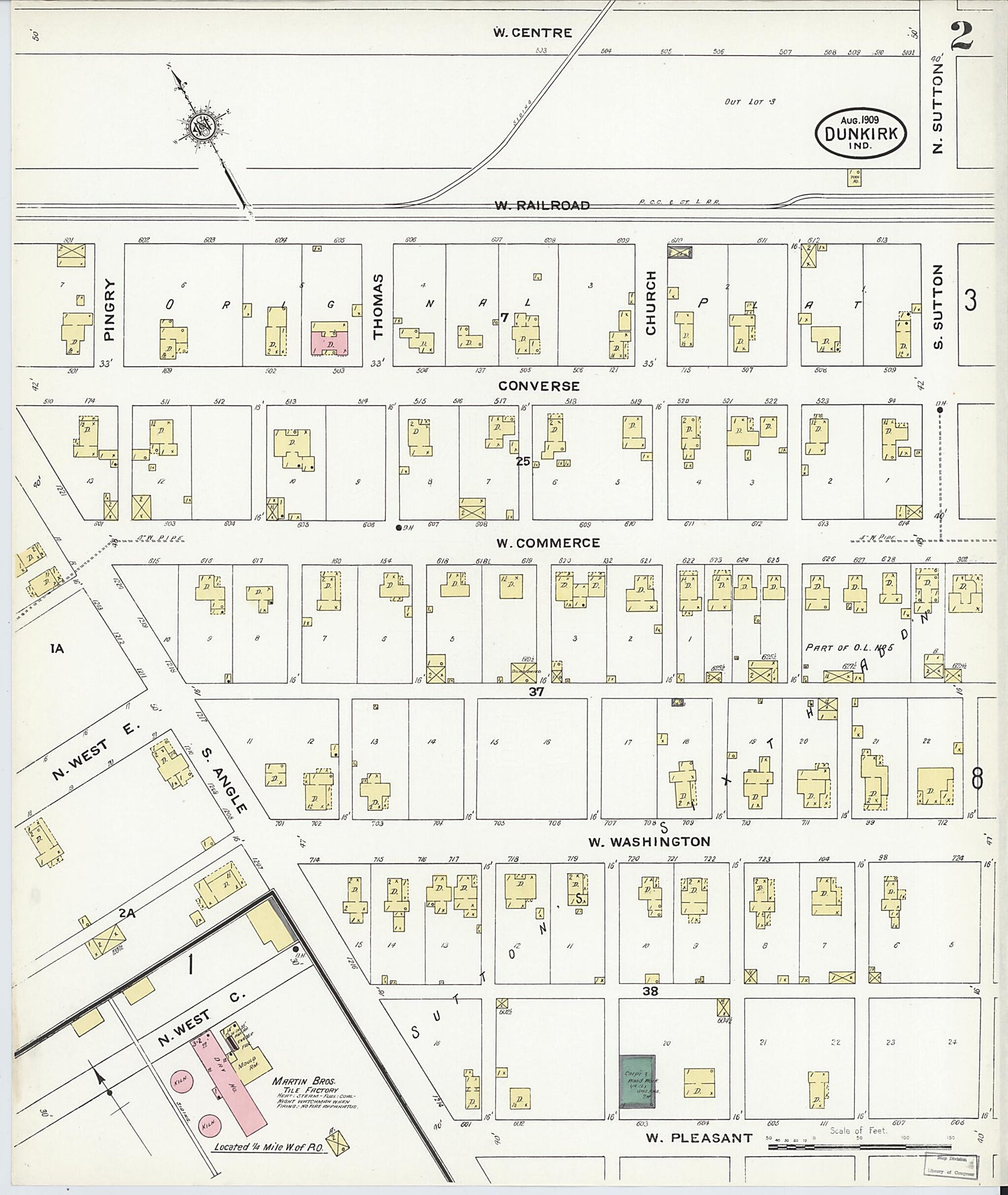 This old map of Jay, Indiana was created by Sanborn Map Company in 1909