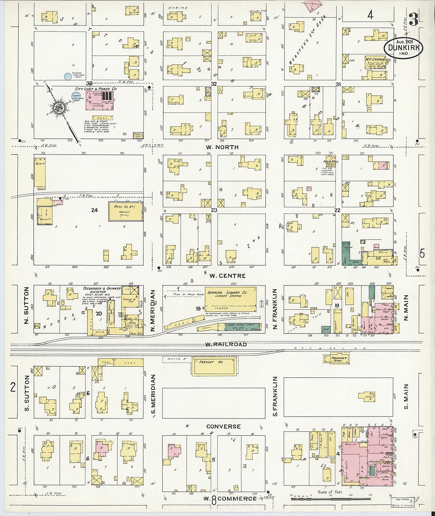 This old map of Jay, Indiana was created by Sanborn Map Company in 1909