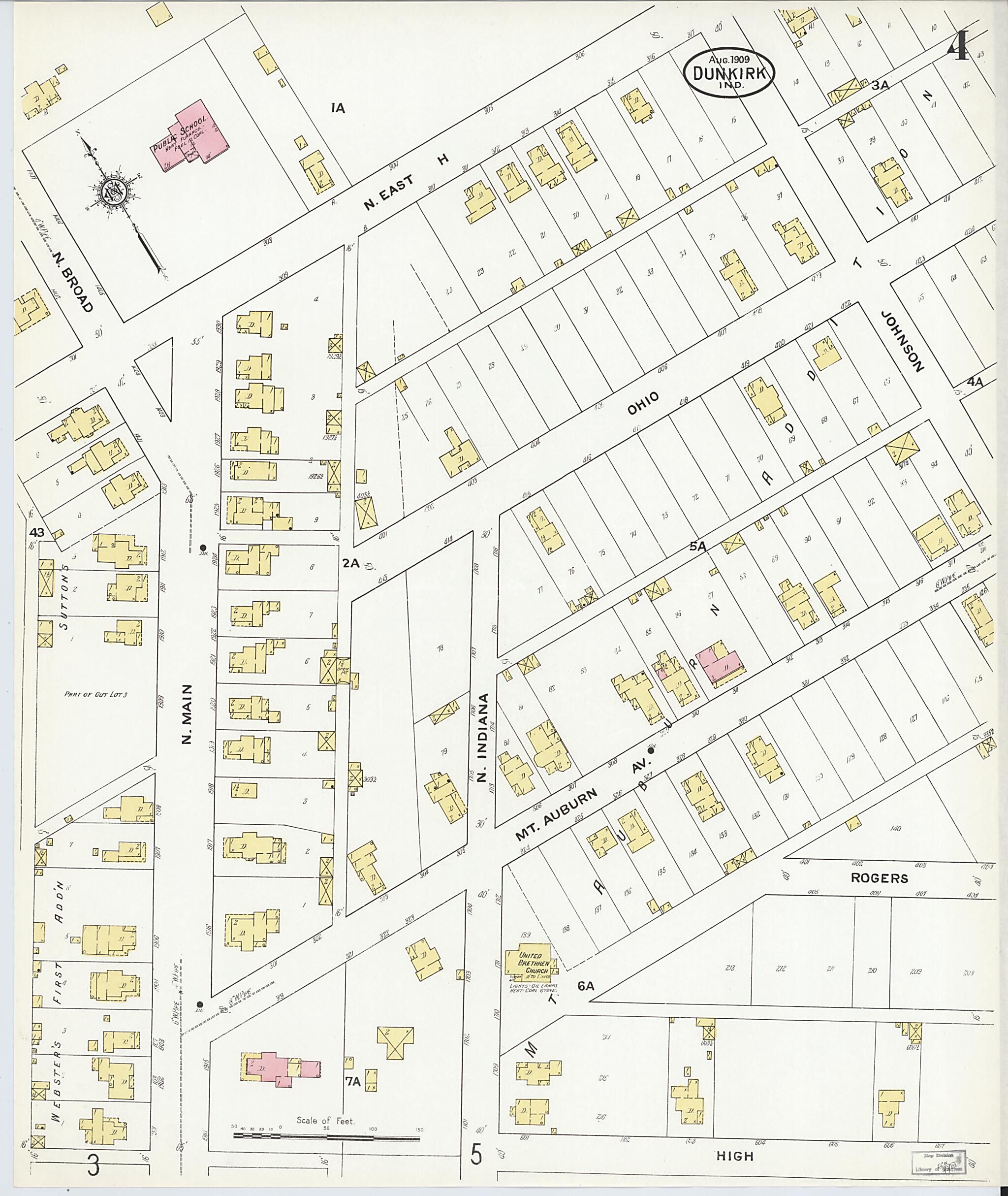 This old map of Jay, Indiana was created by Sanborn Map Company in 1909