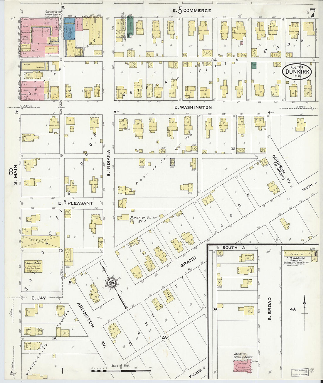 This old map of Jay, Indiana was created by Sanborn Map Company in 1909