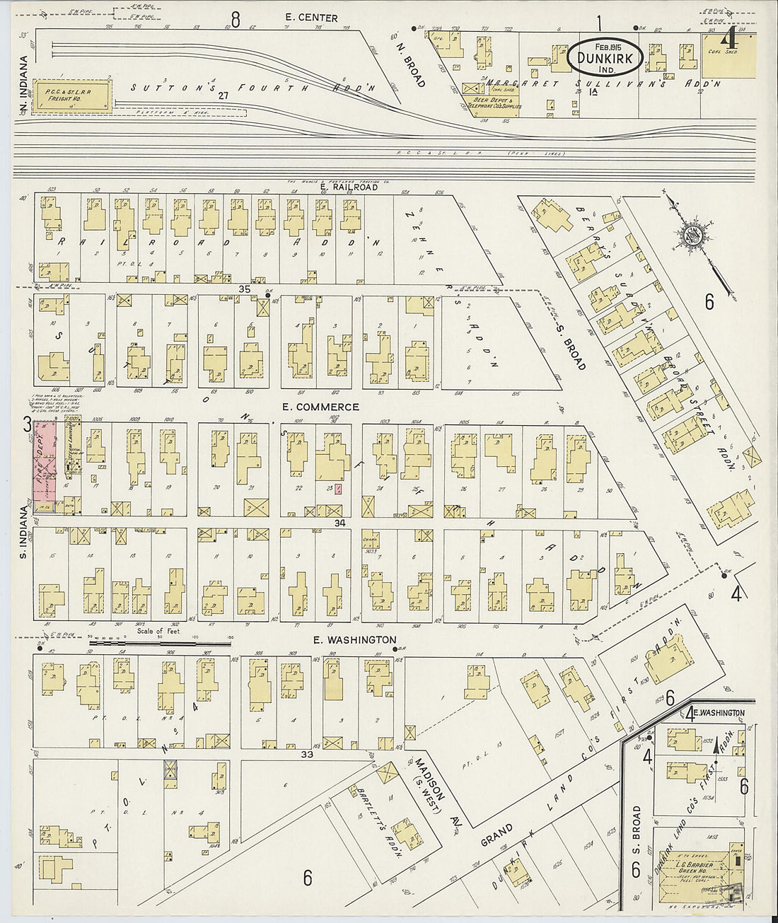 This old map of Jay, Indiana was created by Sanborn Map Company in 1915