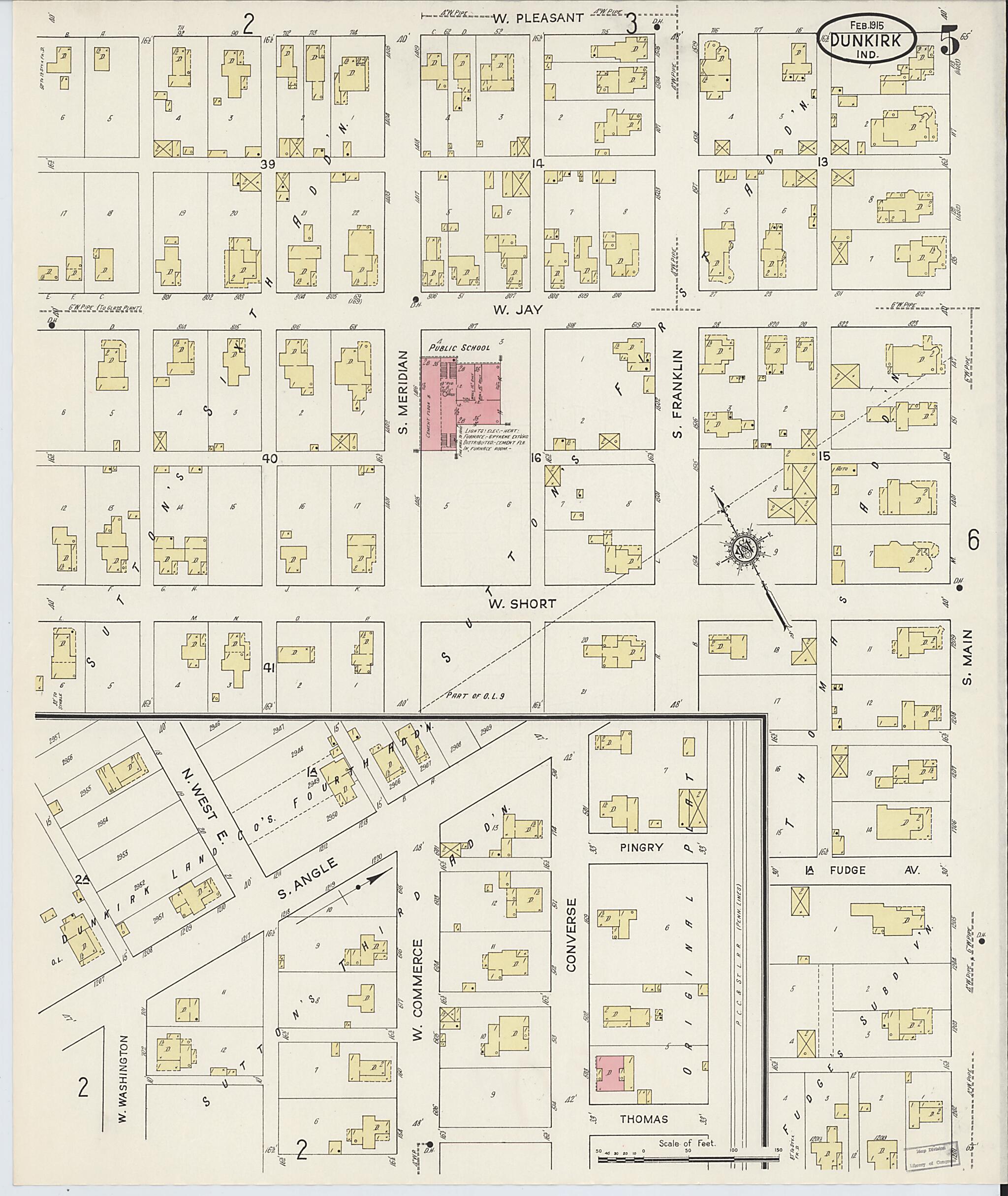 This old map of Jay, Indiana was created by Sanborn Map Company in 1915