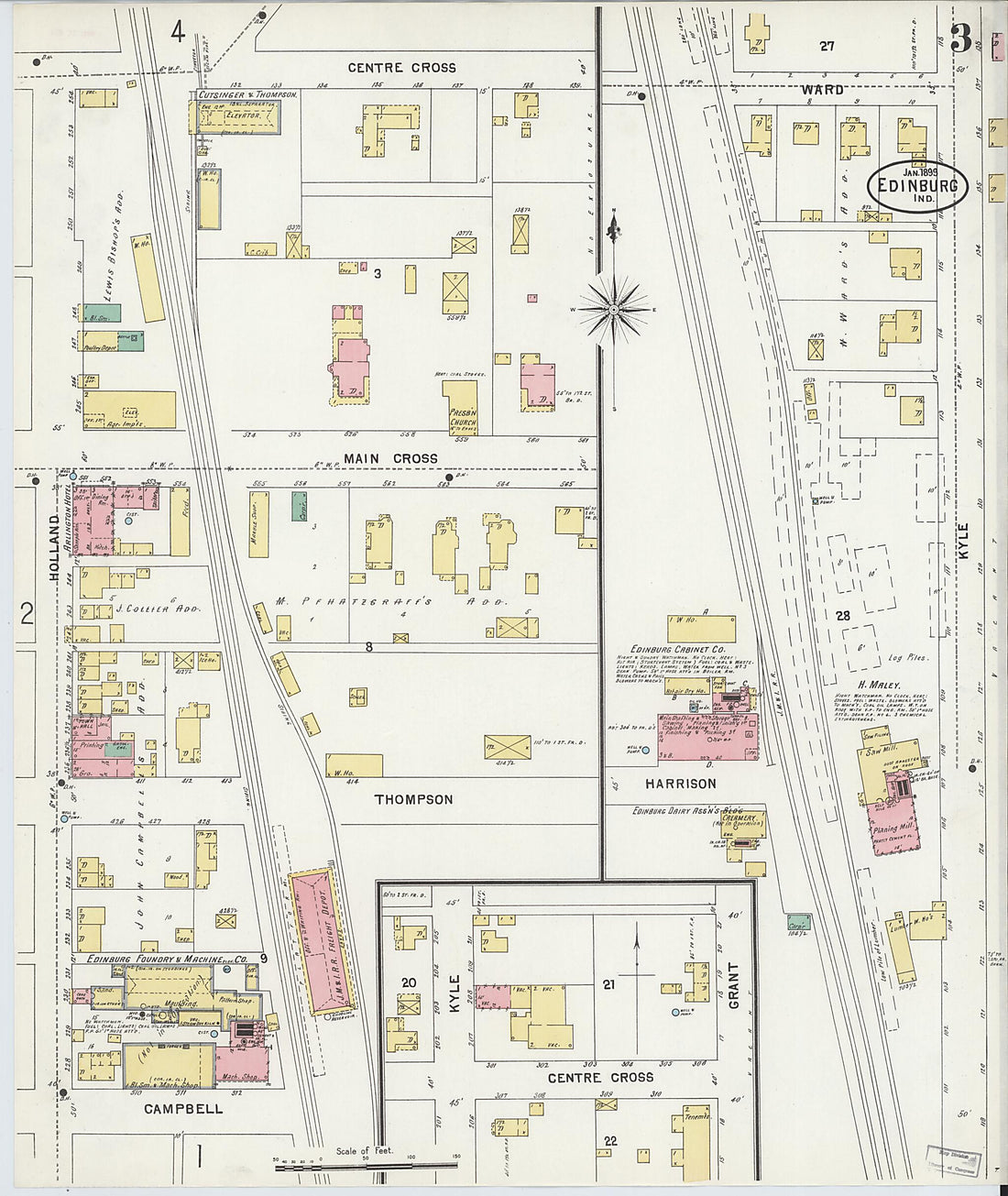 This old map of Johnson, Indiana was created by Sanborn Map Company in 1899