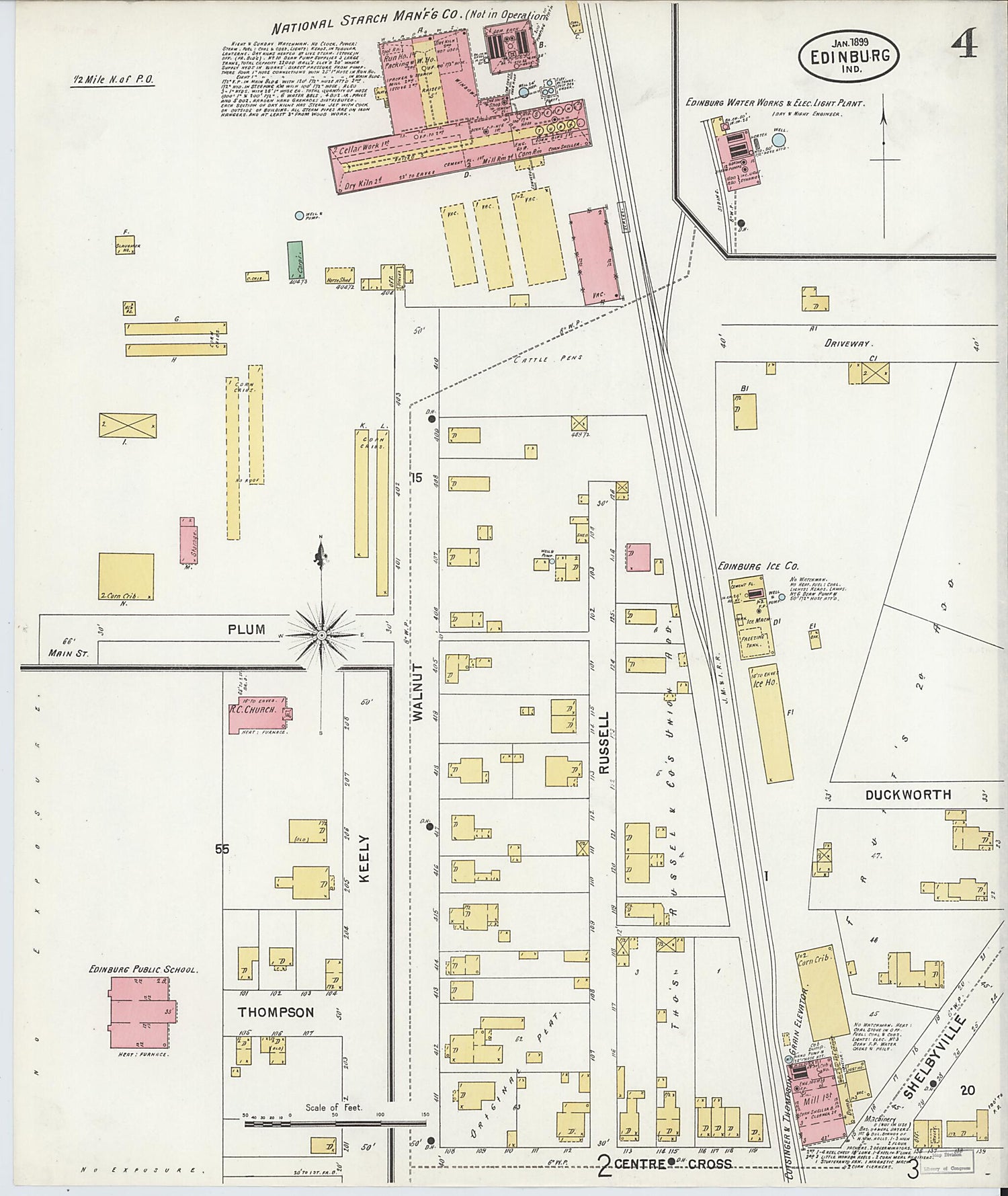 This old map of Johnson, Indiana was created by Sanborn Map Company in 1899