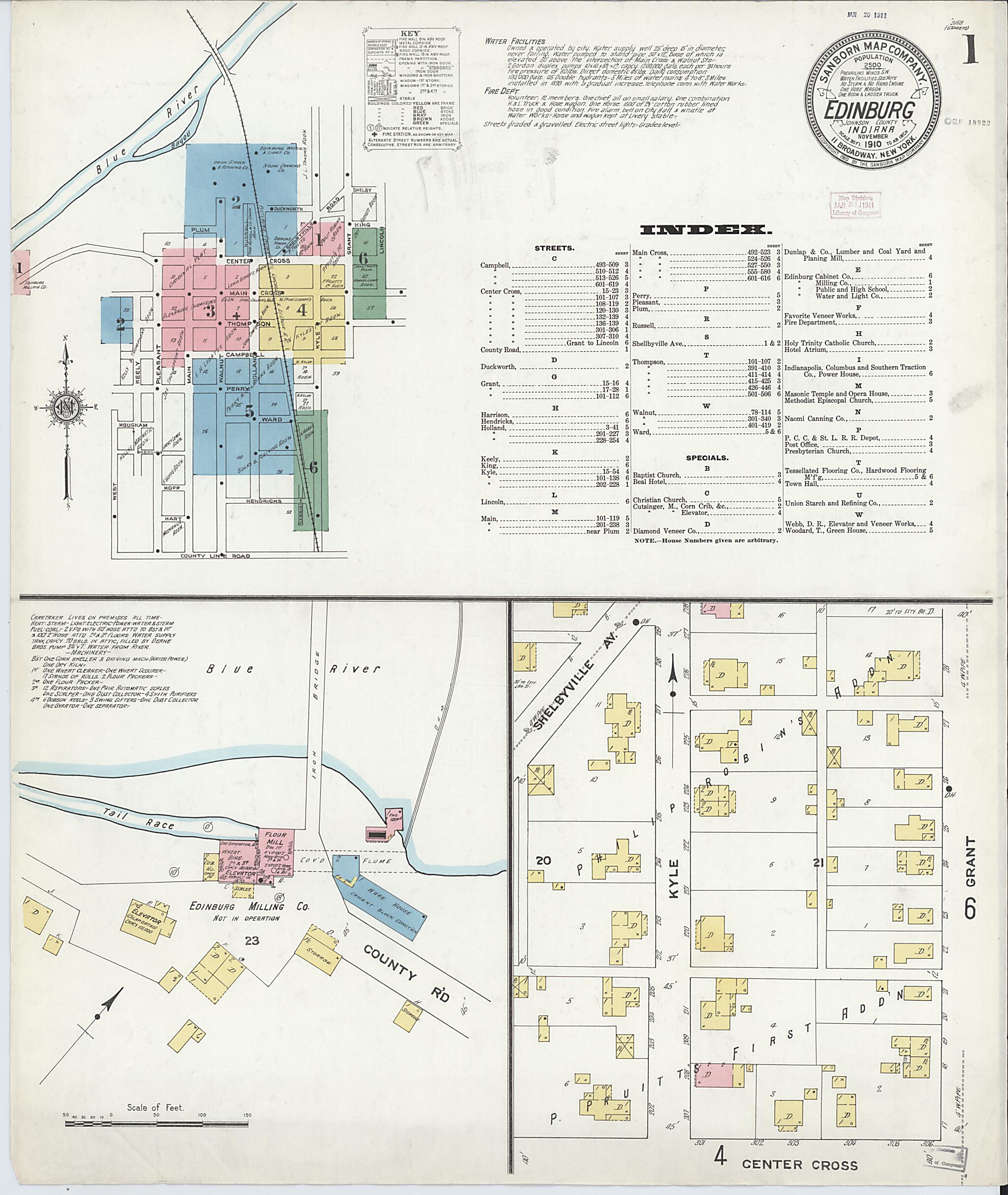 This old map of Johnson, Indiana was created by Sanborn Map Company in 1910