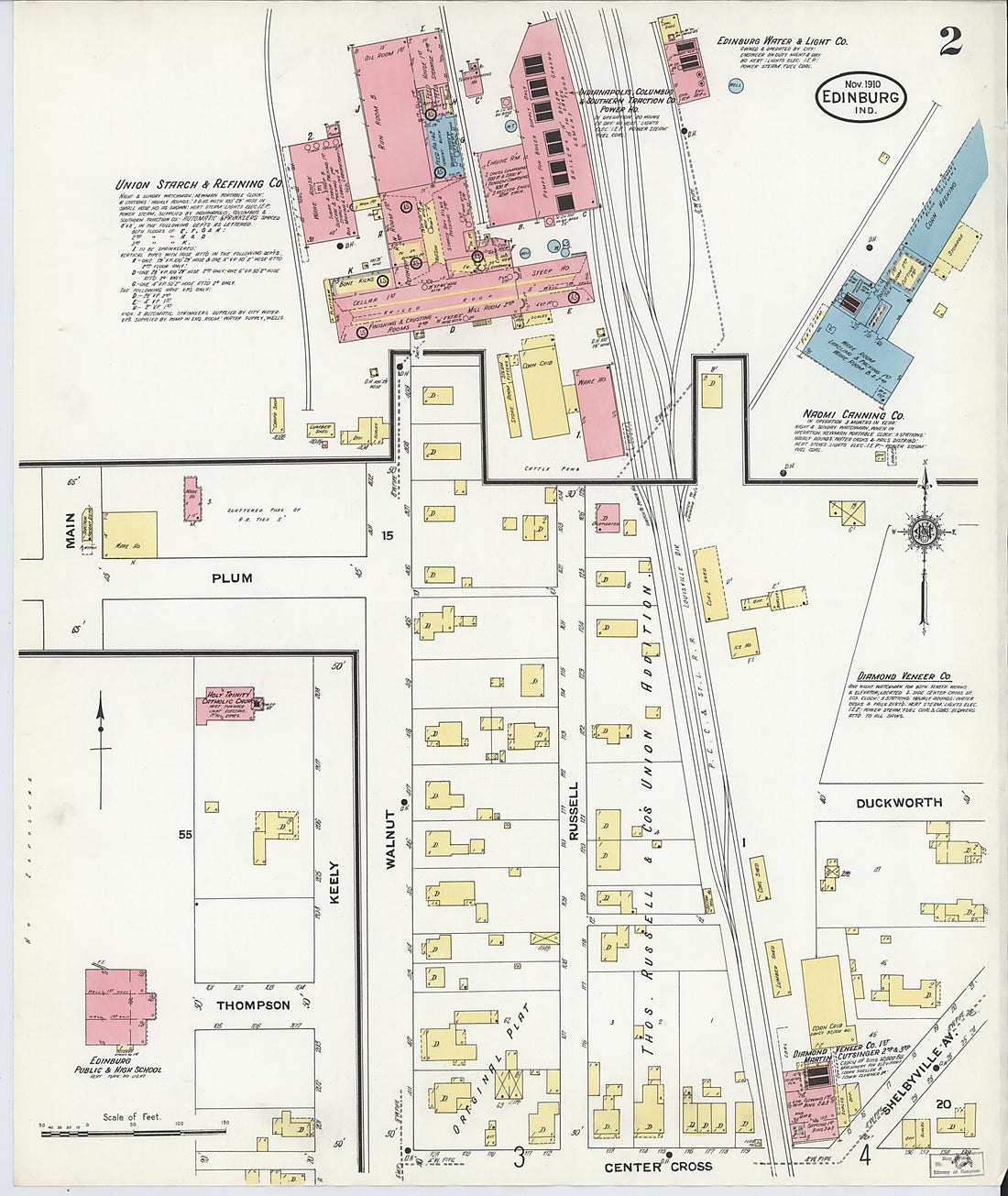 This old map of Johnson, Indiana was created by Sanborn Map Company in 1910