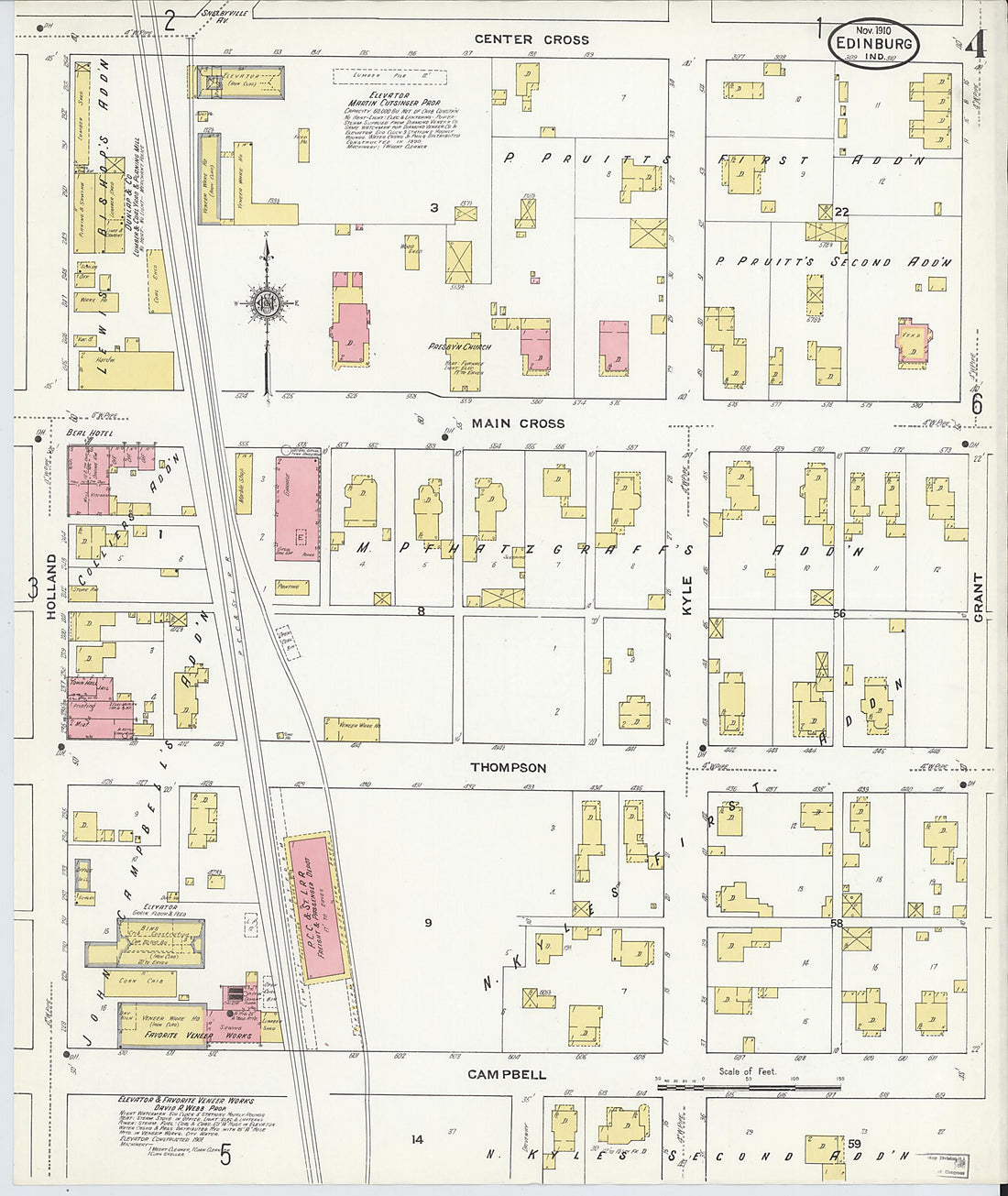 This old map of Johnson, Indiana was created by Sanborn Map Company in 1910