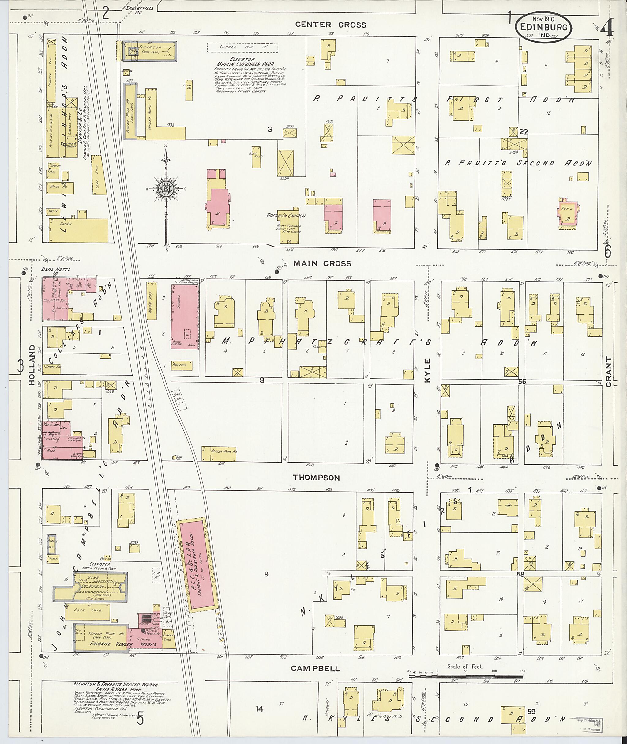 This old map of Johnson, Indiana was created by Sanborn Map Company in 1910