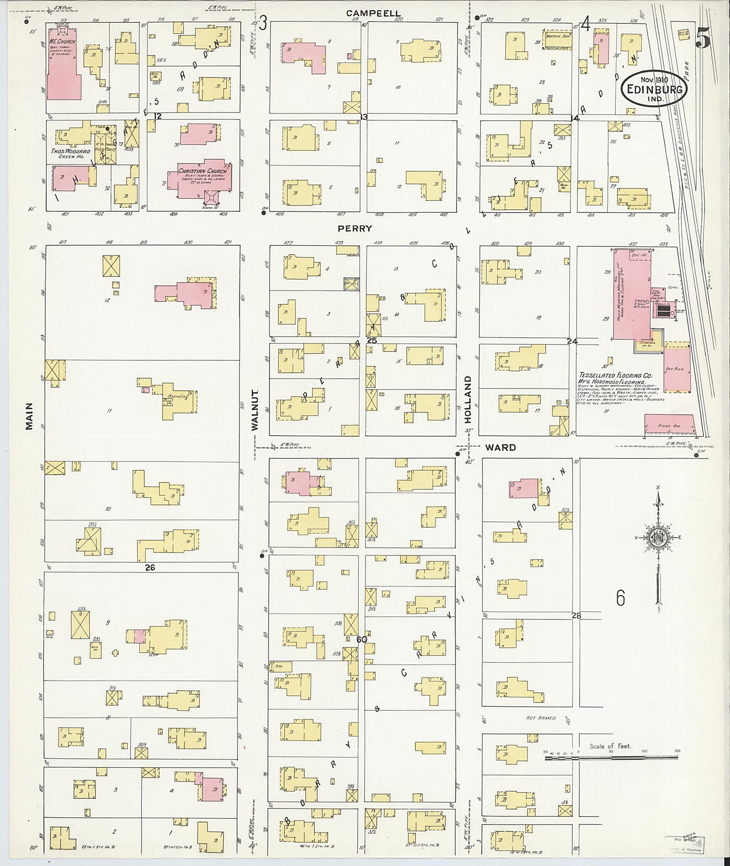 This old map of Johnson, Indiana was created by Sanborn Map Company in 1910