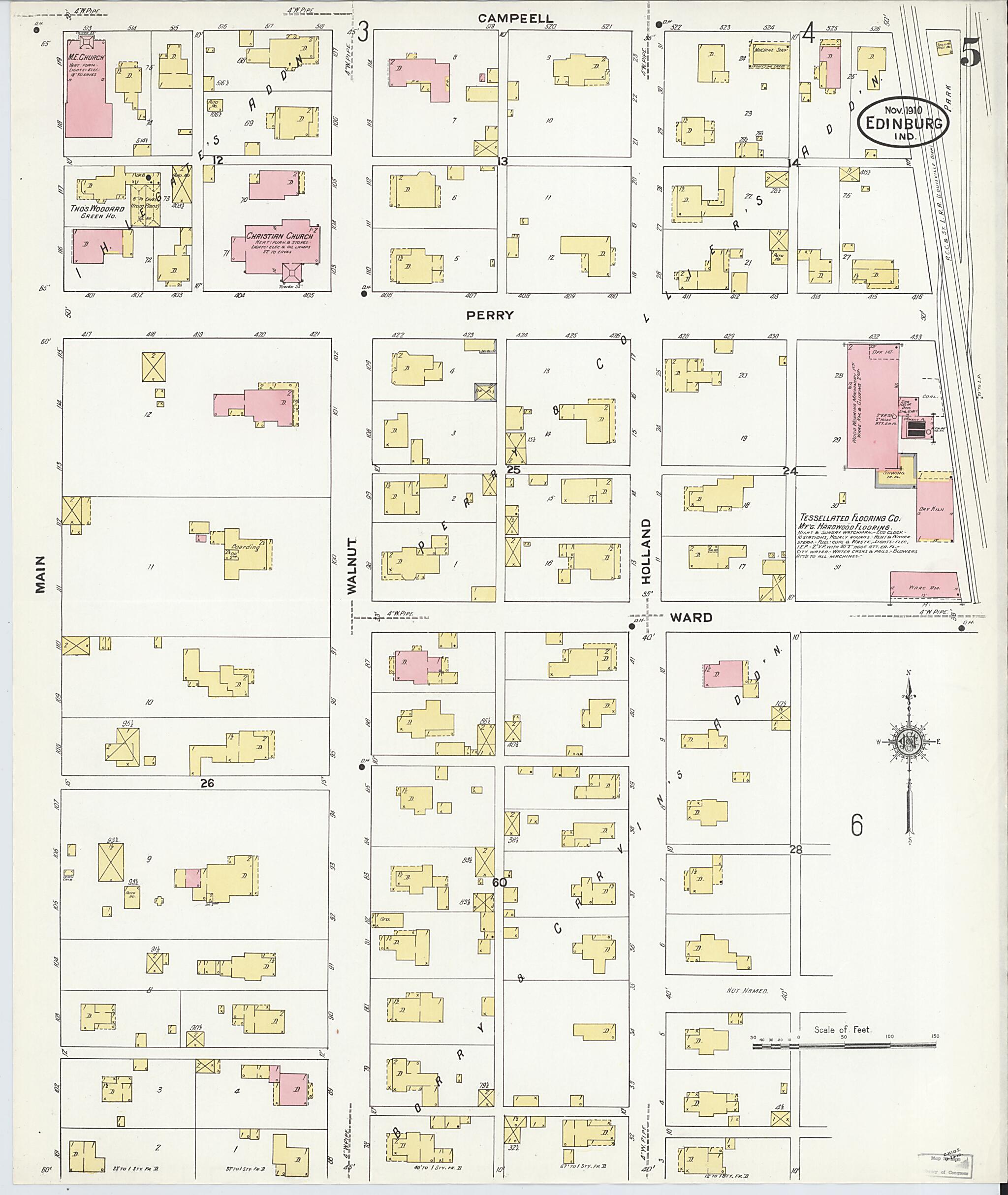 This old map of Johnson, Indiana was created by Sanborn Map Company in 1910