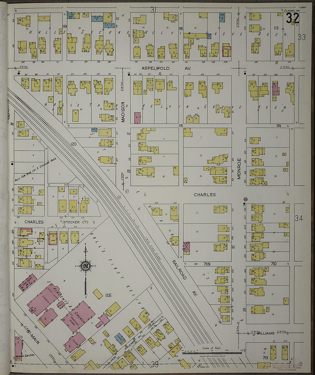 This old map of Elkhart, Elkhart County, Indiana was created by Sanborn Map Company in 1927