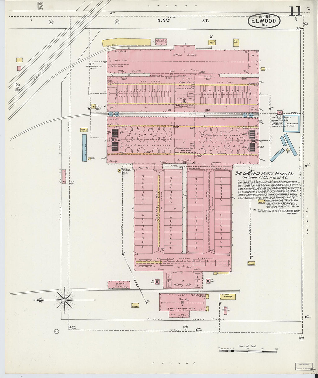 This old map of Elwood, Madison County, Indiana was created by Sanborn Map Company in 1895