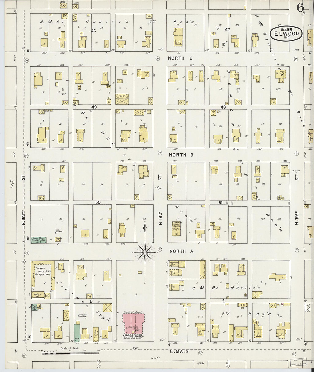 This old map of Elwood, Madison County, Indiana was created by Sanborn Map Company in 1895